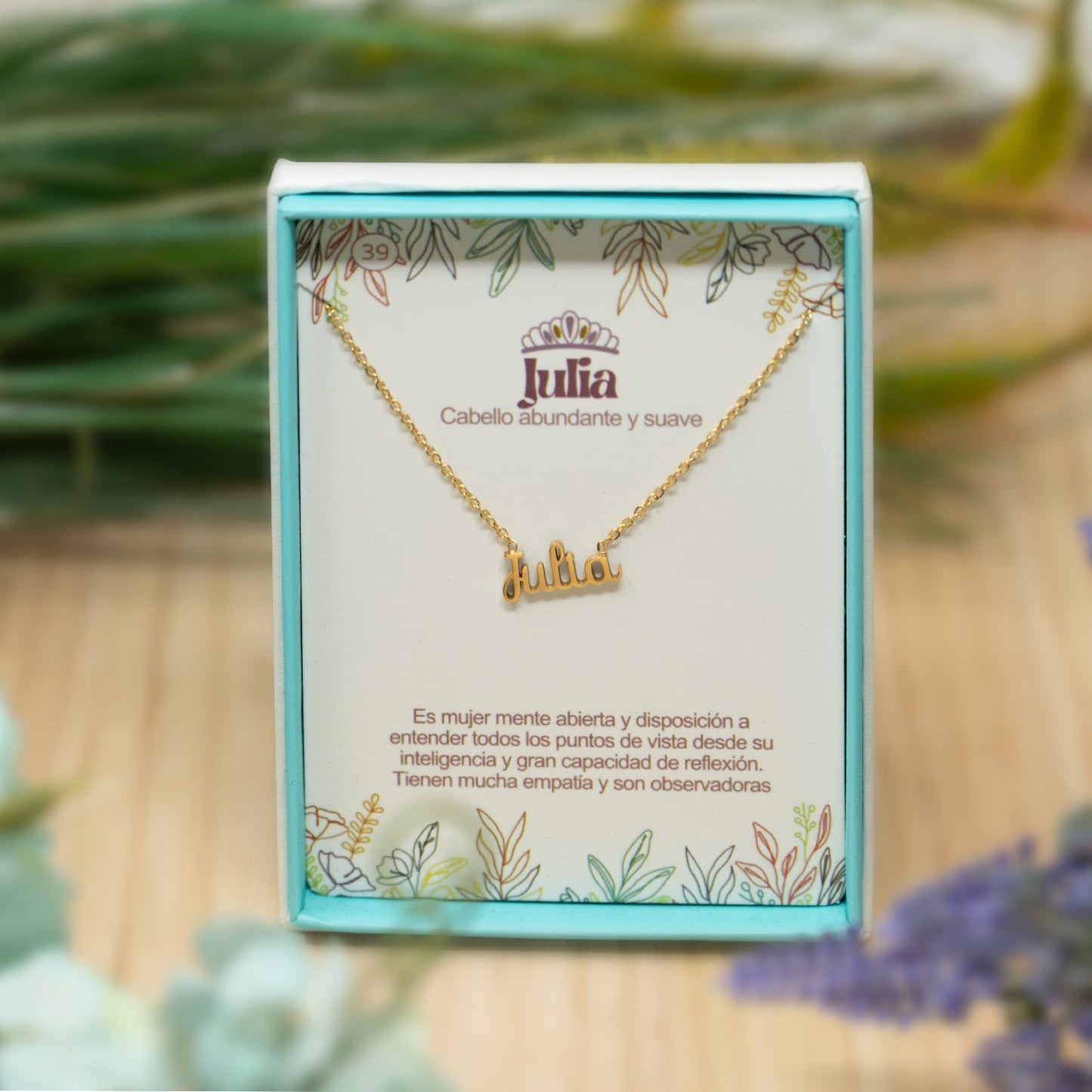Collar Nombre Julia Acero color Dorado