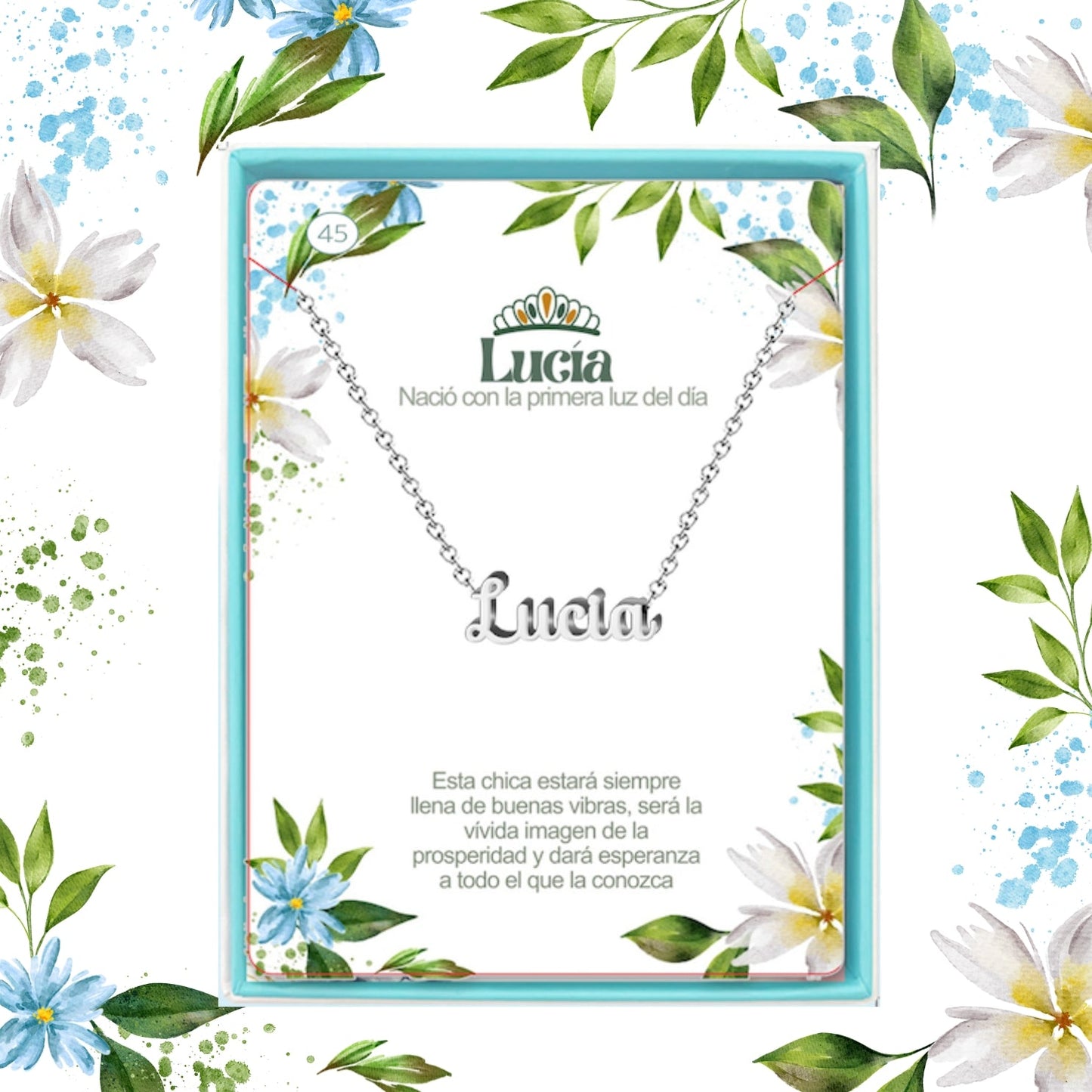 Collar Nombre Lucía Acero color Plateado