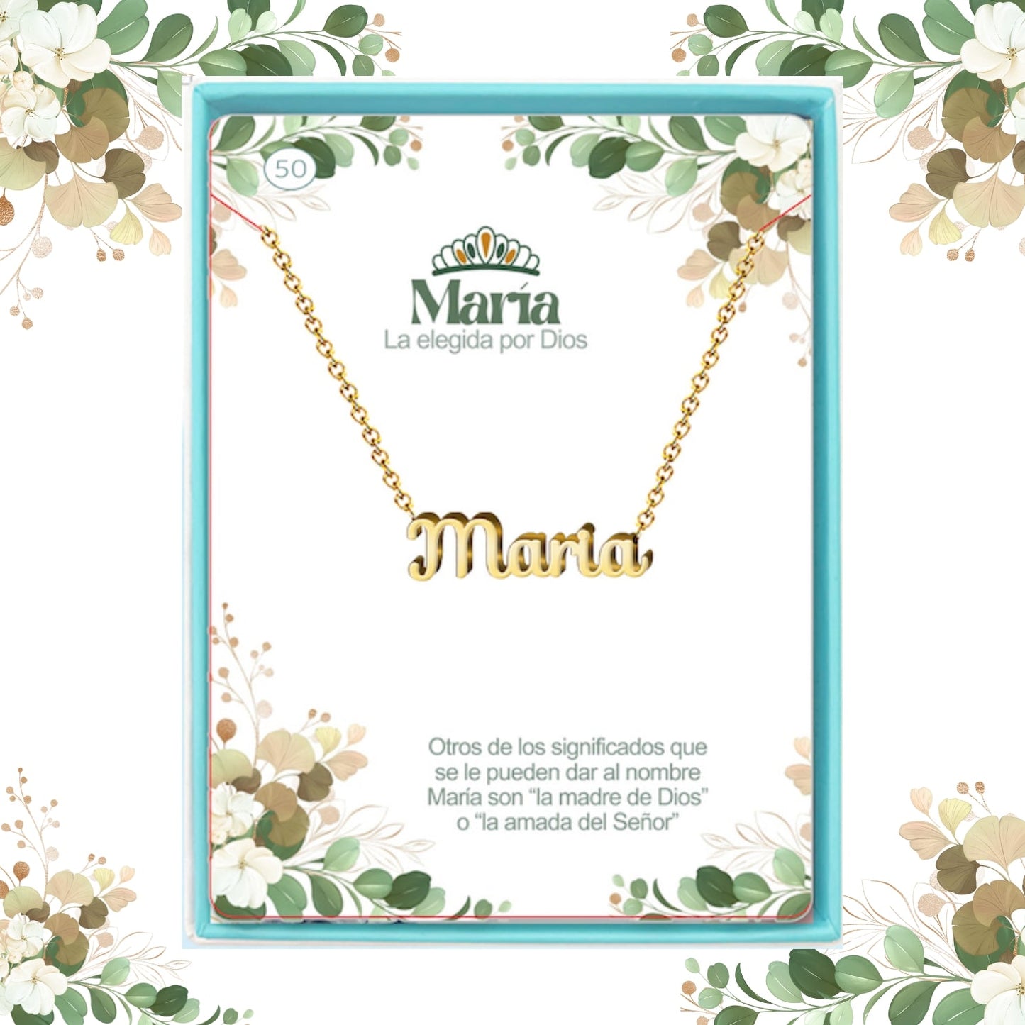 Collar Nombre María Acero color Dorado