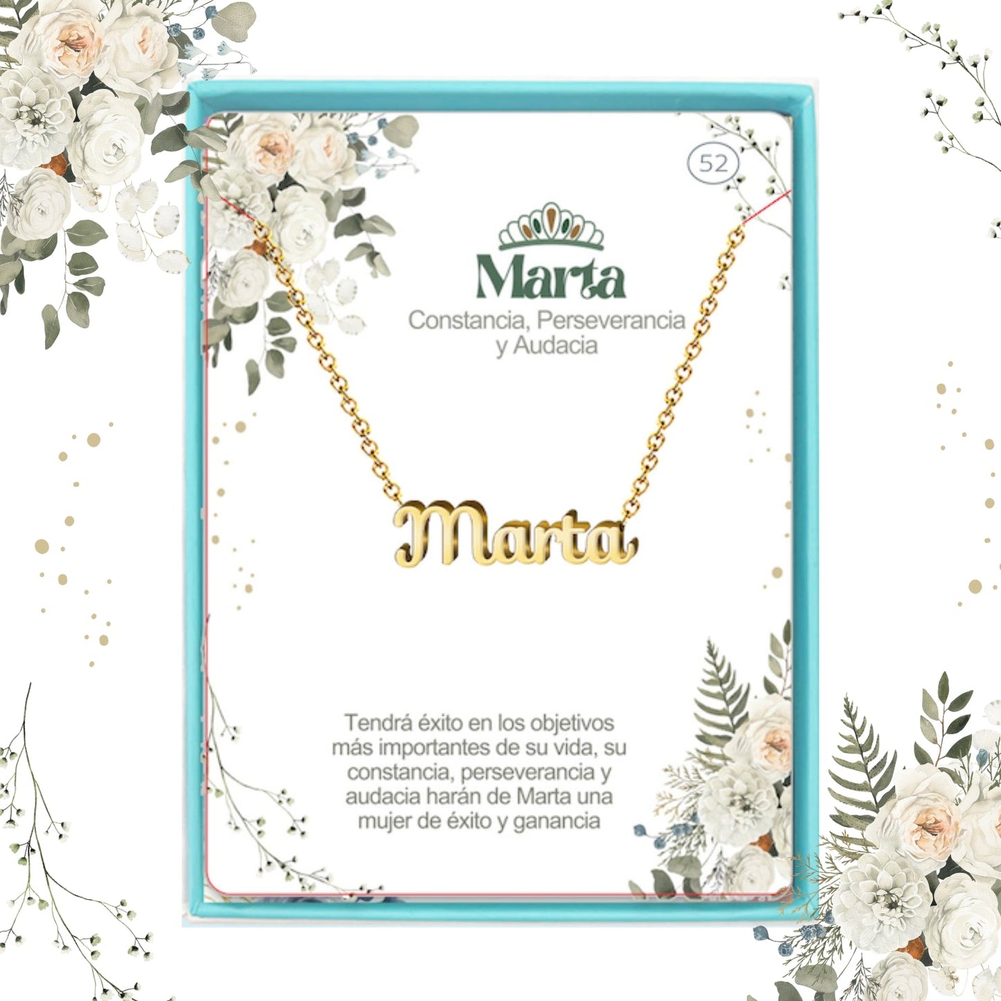 Collar Nombre Marta Acero color Dorado