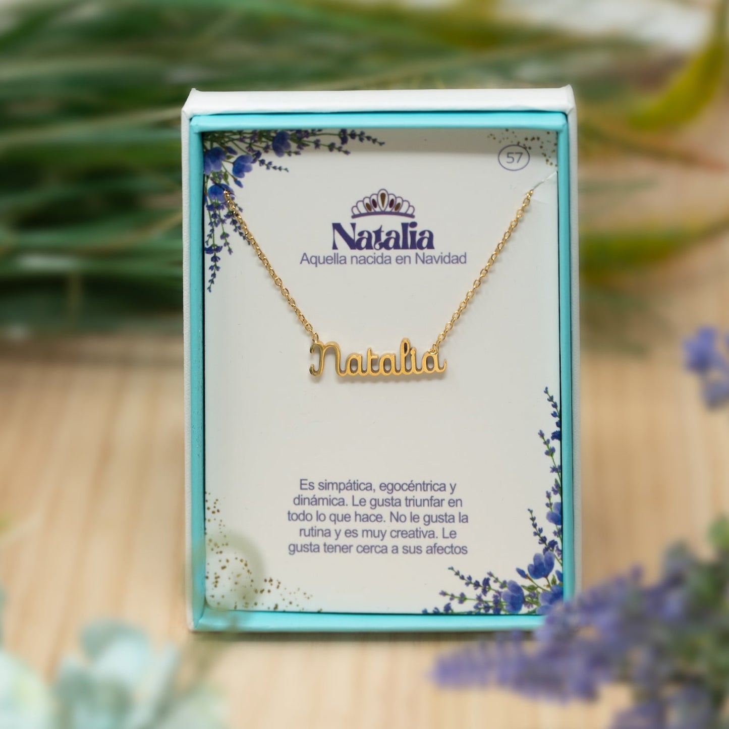 Collar Nombre Natalia Acero color Dorado
