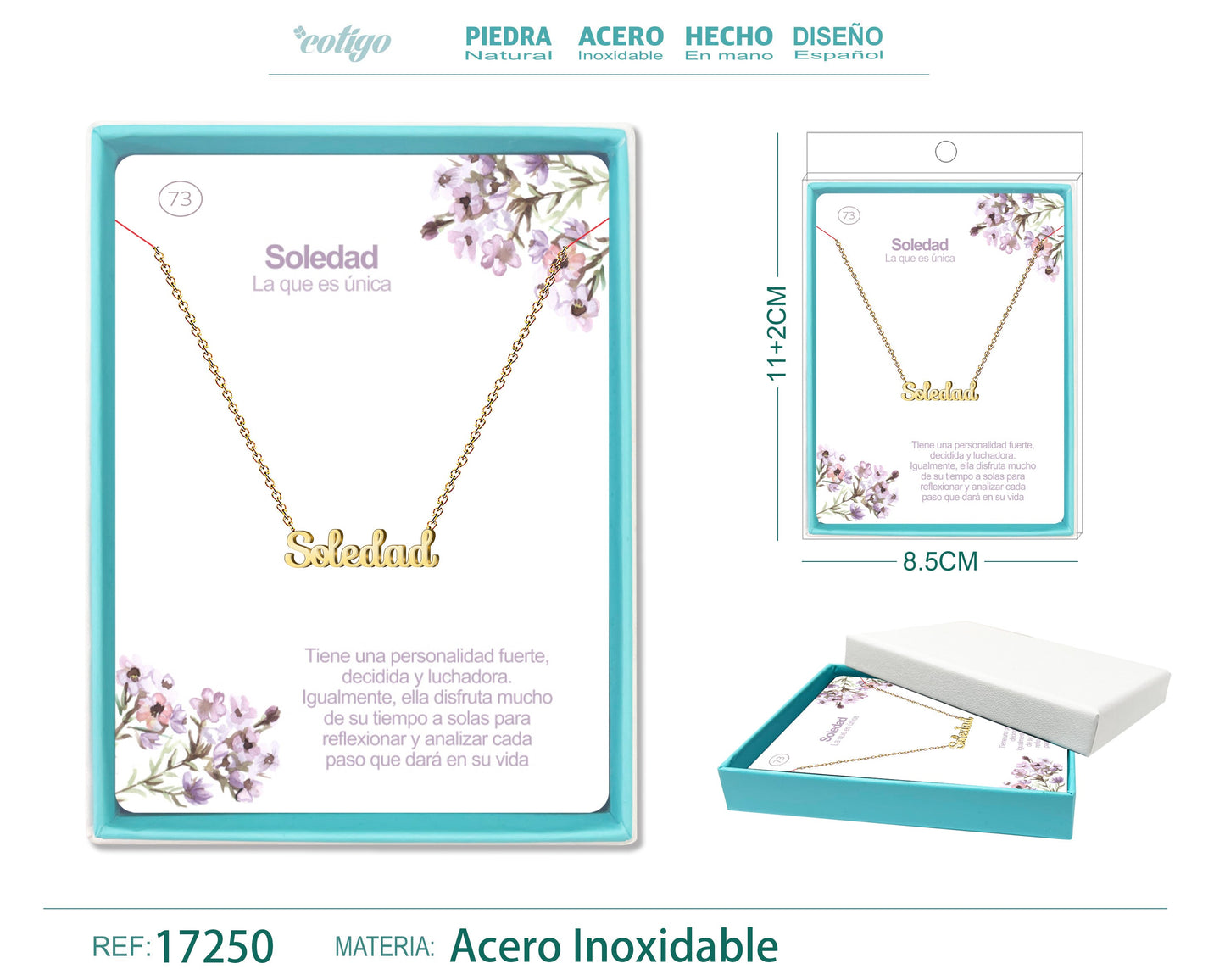 72 Collar Nombre- Sofia -Acero Dorado