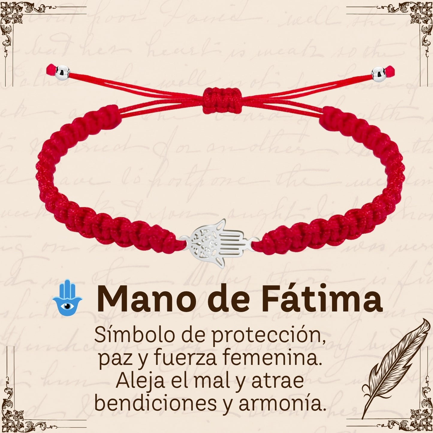 Pulsera Hilo Destino Roja Hecho a Mano 🧵 con Amuleto de Suerte y Protección 🍀 en Acero Inoxidable 💎