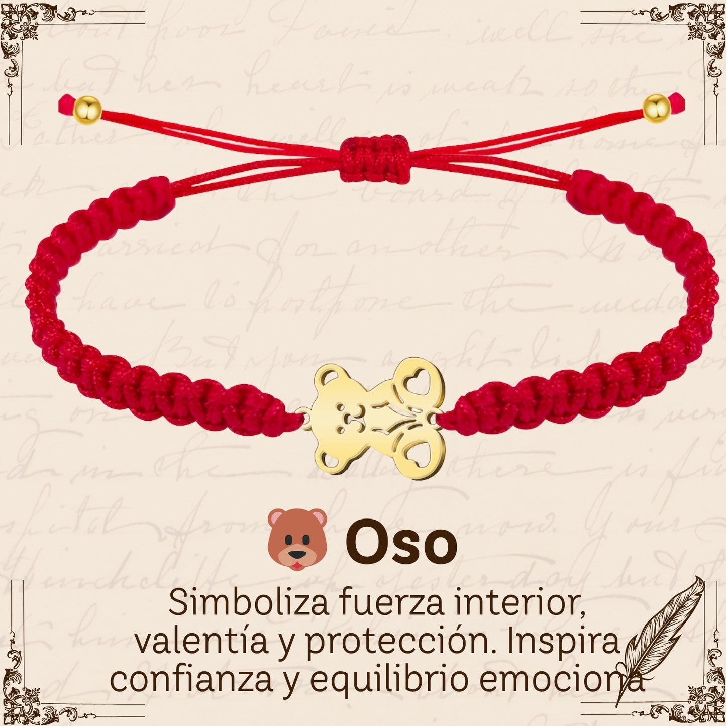 Pulsera Hilo Destino Roja Hecho a Mano 🧵 con Amuleto de Suerte y Protección 🍀 en Acero Inoxidable 💎