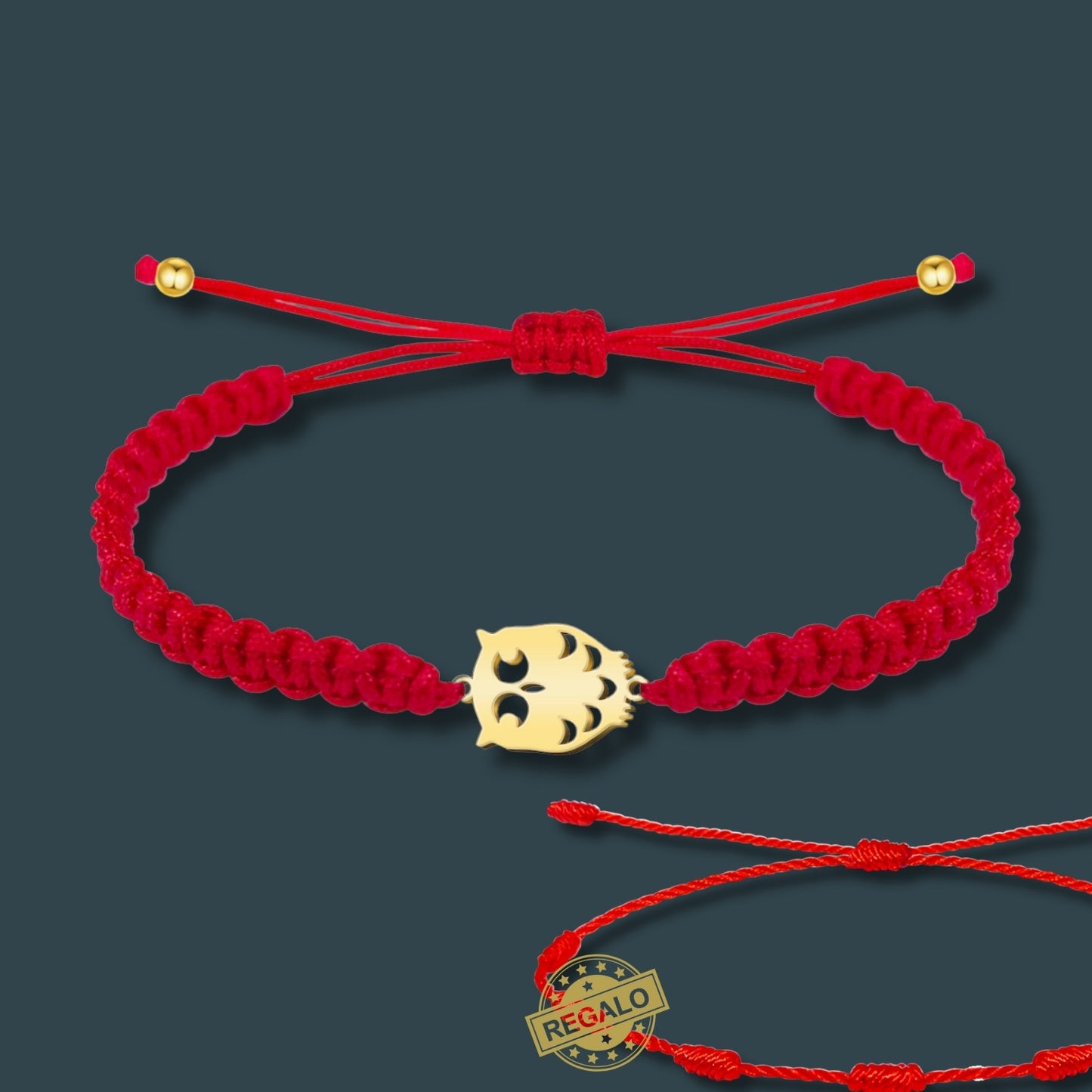 Pulsera Hilo Destino Roja Hecho a Mano 🧵 con Amuleto de Suerte y Protección 🍀 en Acero Inoxidable 💎 ¡Incluye Pulsera 7 Nudos de Regalo! 🎁
