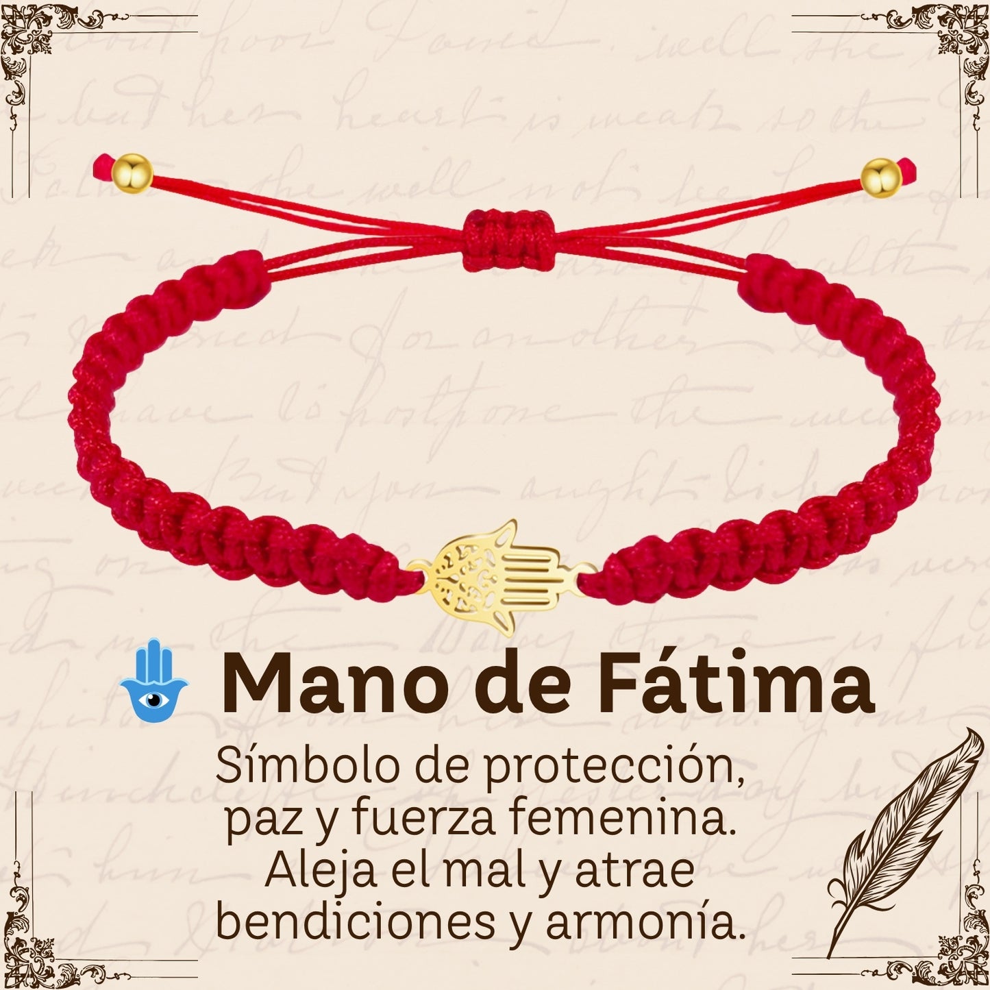 Pulsera Hilo Destino Roja Hecho a Mano 🧵 con Amuleto de Suerte y Protección 🍀 en Acero Inoxidable 💎