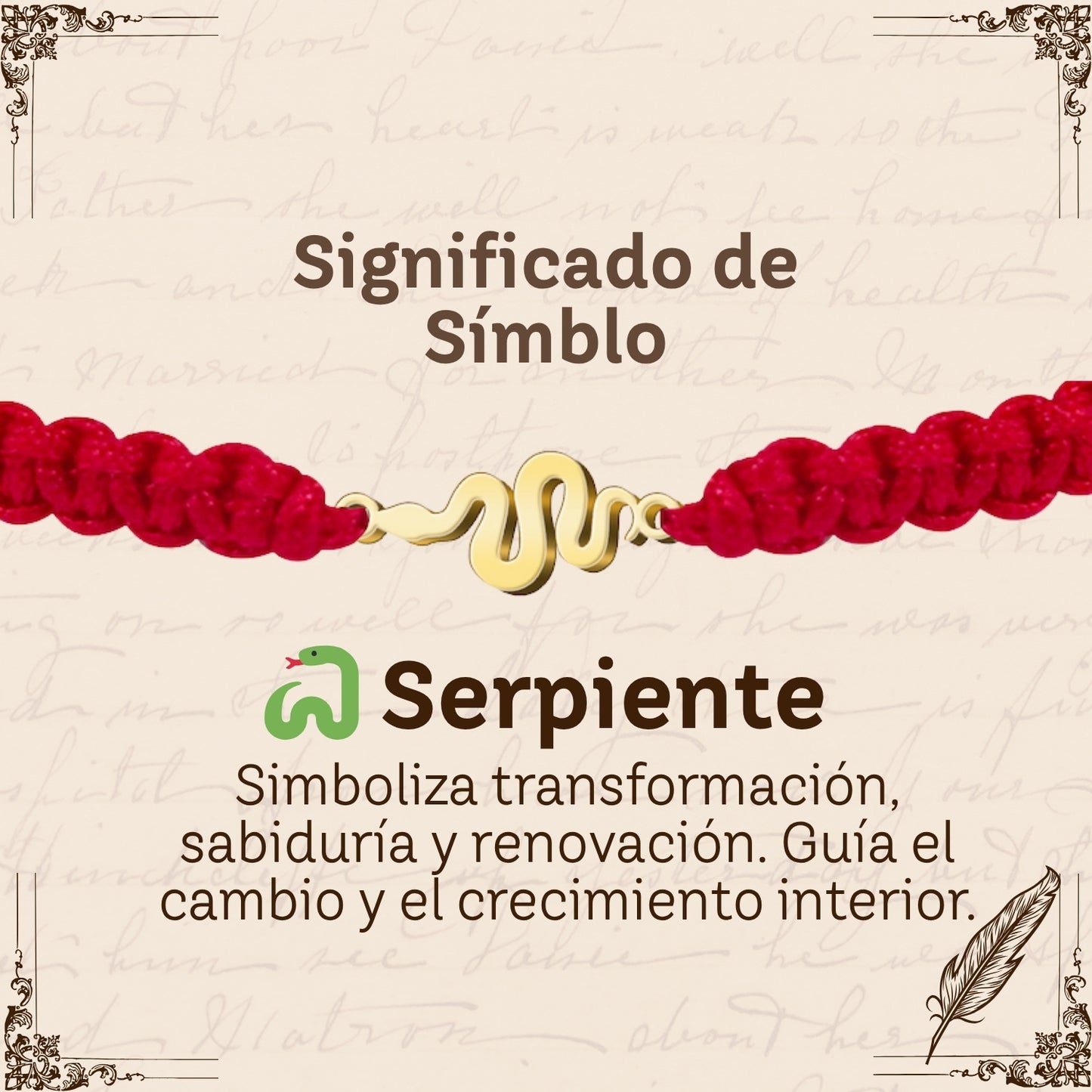 Pulsera Hilo Destino con Serpiente Acero Dorado
