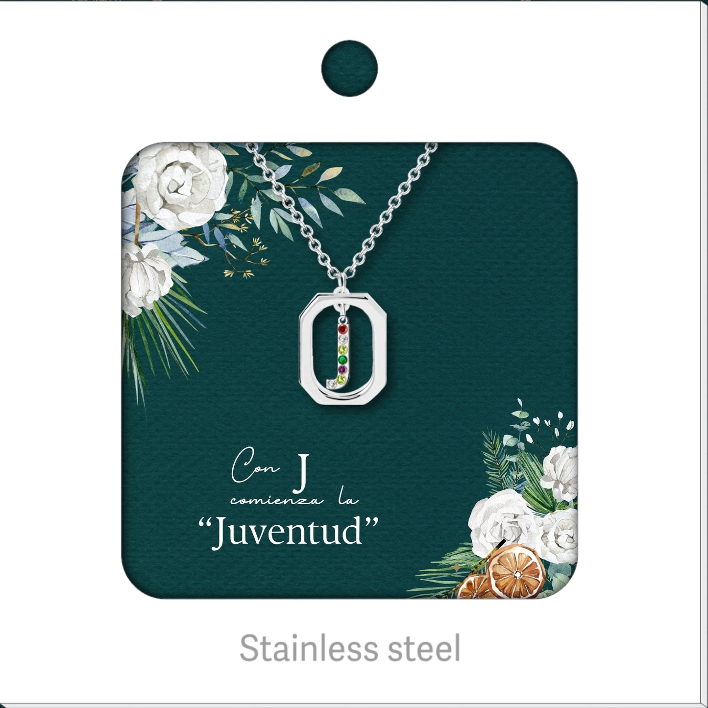 Collar Letra Inicial Acero Inoxidable con Tarjeta diseñado y Caja de Regalo, Regalo para Cumpleaños, Navidad, Día de Madera, San Valentín