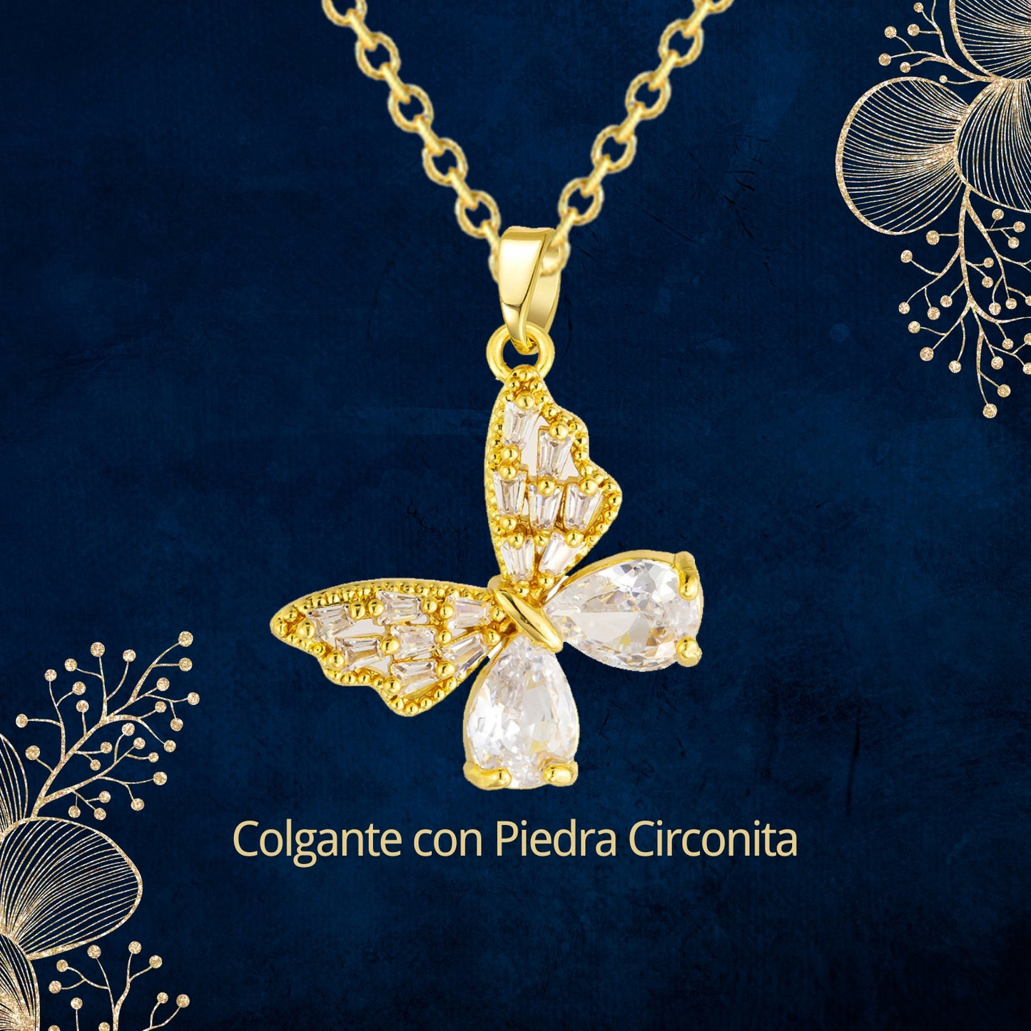 Collar Acero y colgante Cobre con Piedra Circonita para Regalar a Abuela