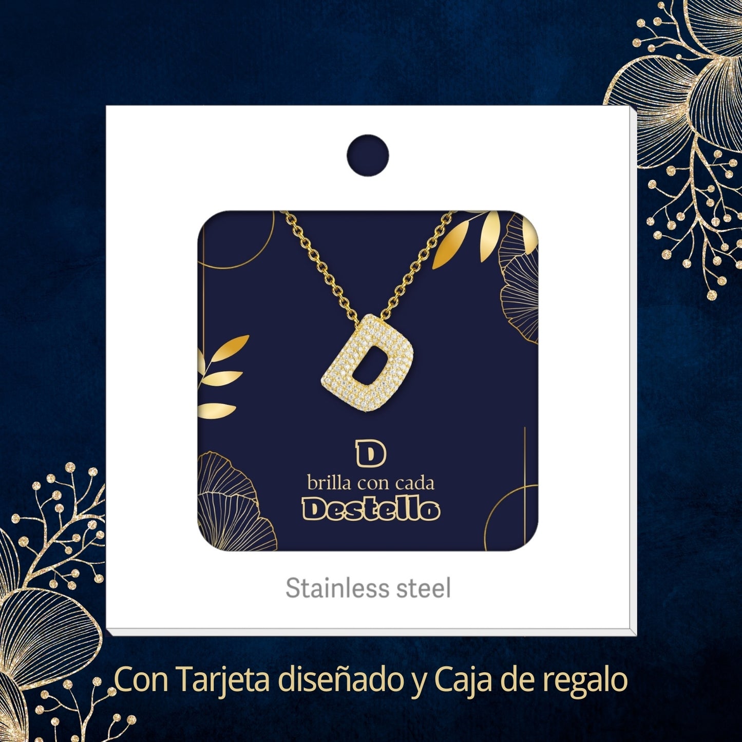 Colgante Letra inicial D con Piedra Circonita