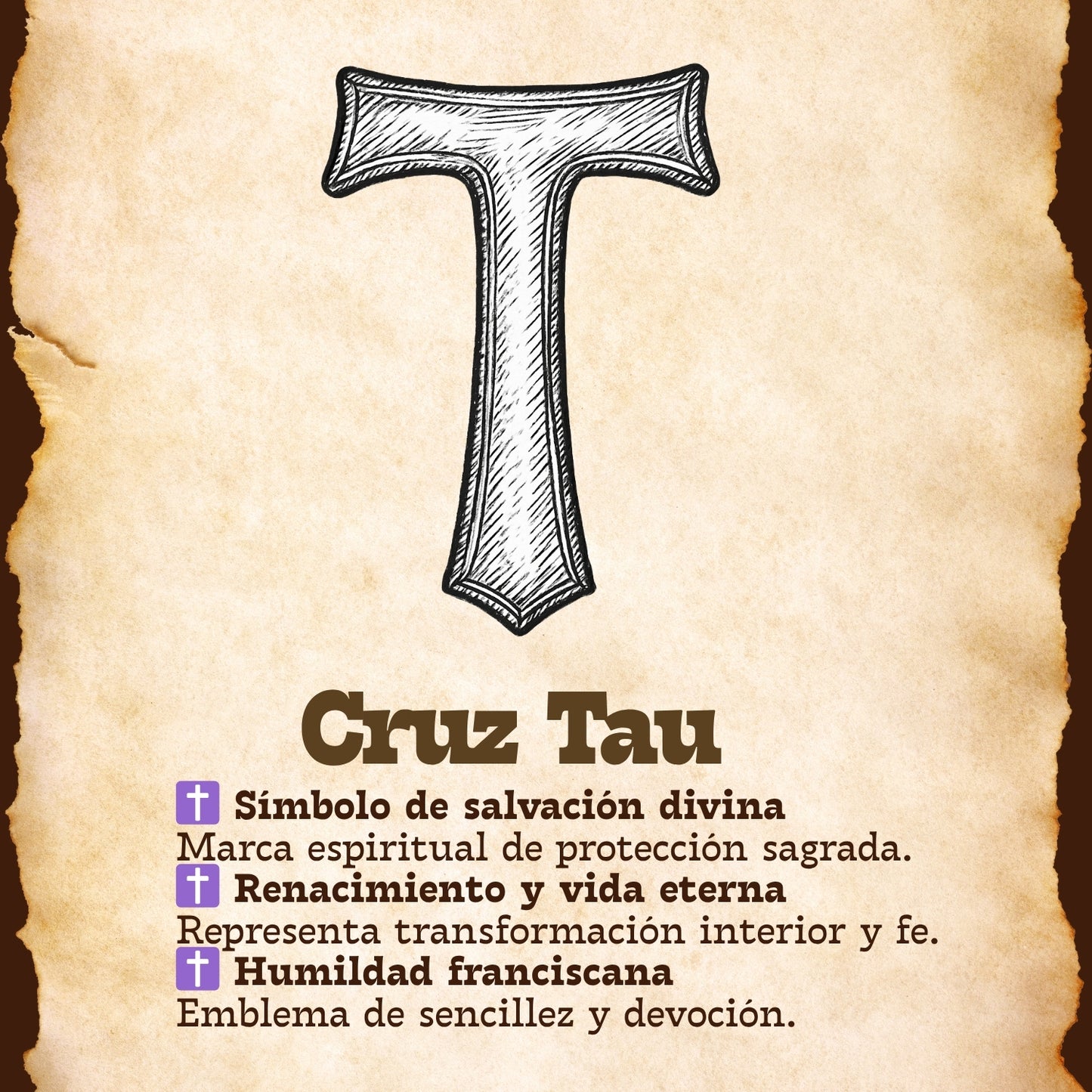 Pulsera 7 Nudos con Cruz de Tau color Dorado