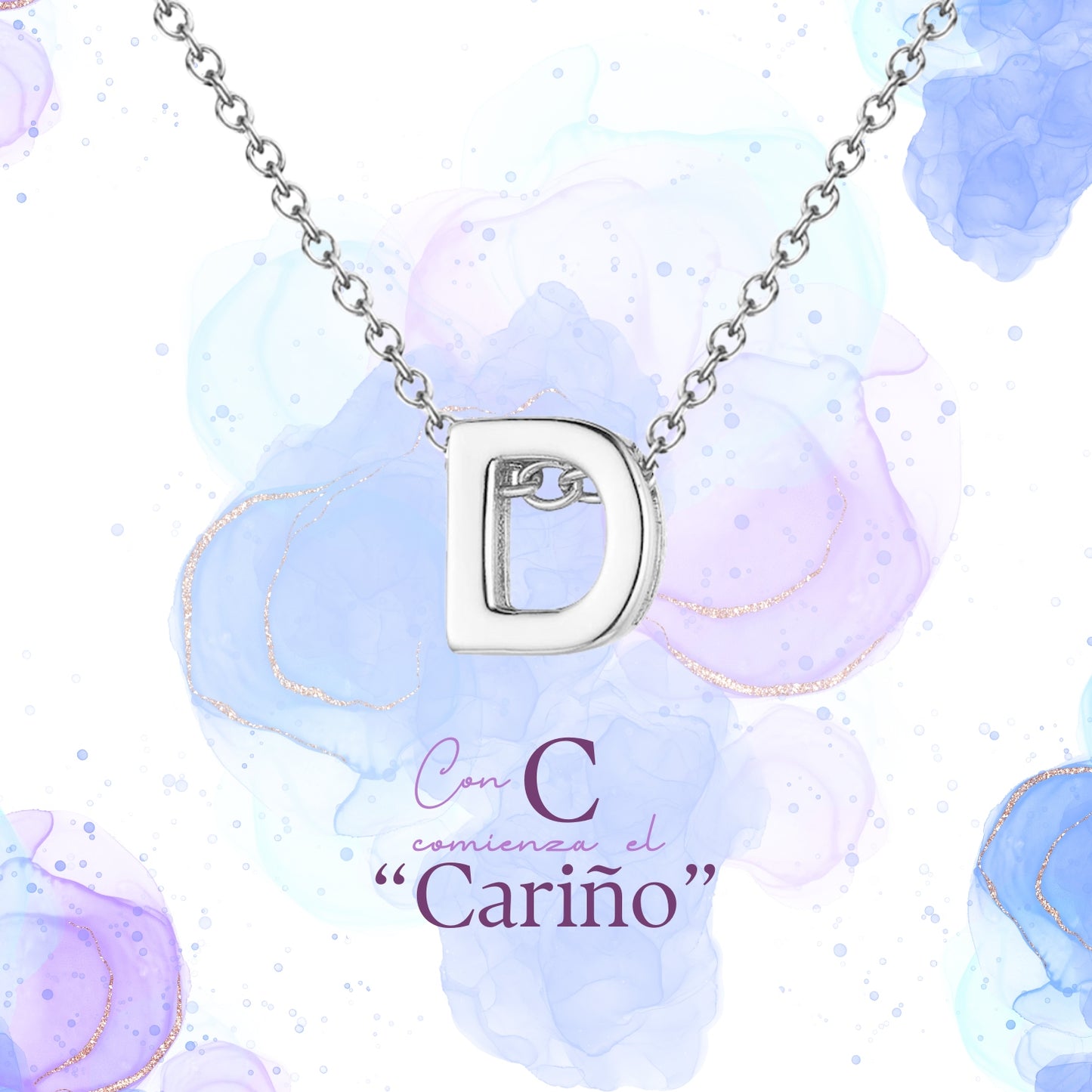 ✨Collar Letra Inicial en Acero Inoxidable para Mujer 💖 Con Tarjeta Diseñada y Significado del Nombre 📜 Incluye Caja de Regalo 🎁 ¡Y una Pulsera 7 Nudos de Regalo para la Suerte! 🍀