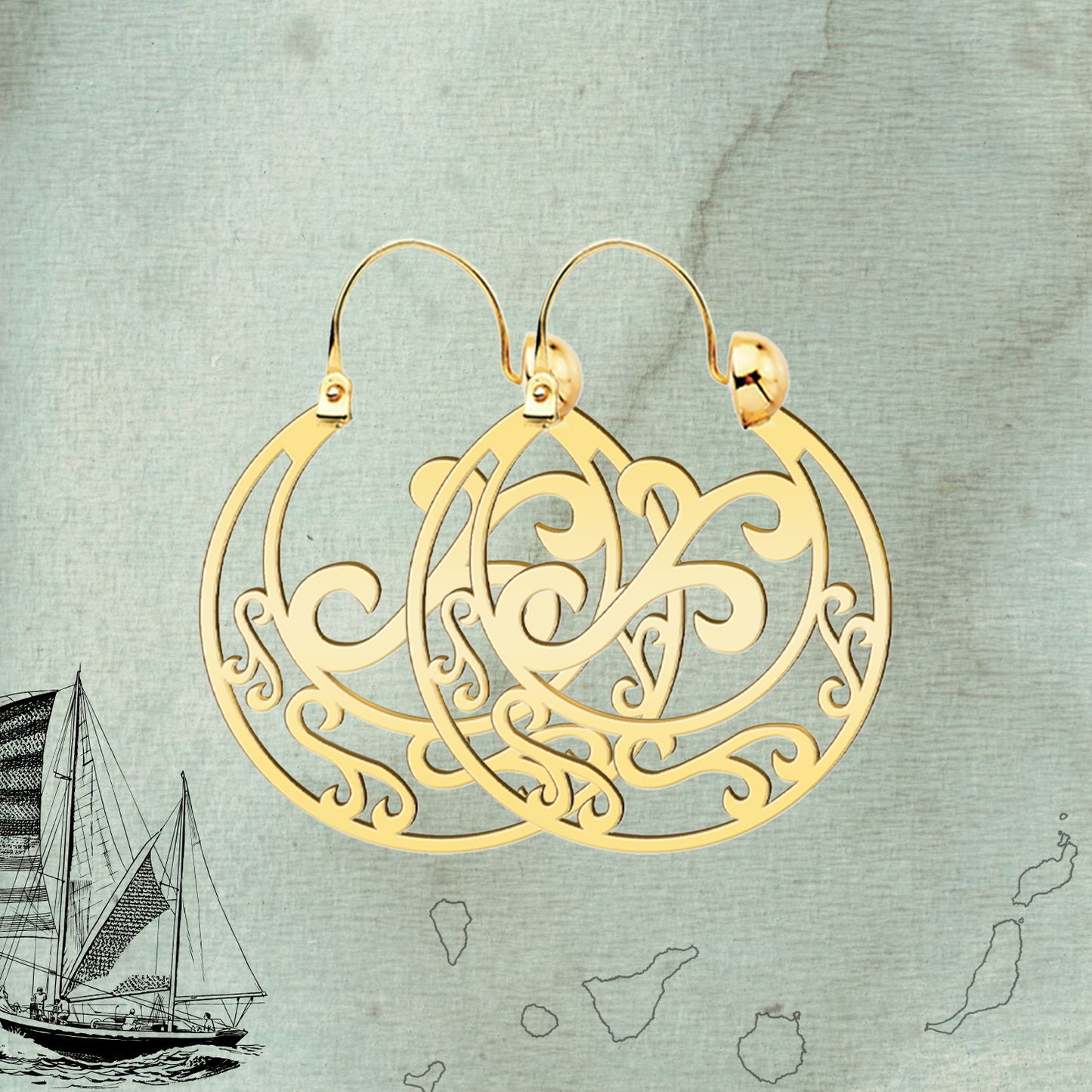 21722 Argolla Canaria 20mm Acero Dorado