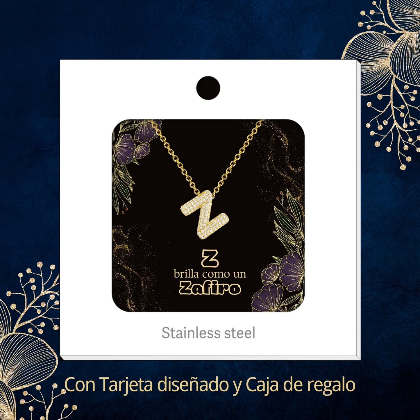 Colgante Letra inicial Z con Piedra Circonita