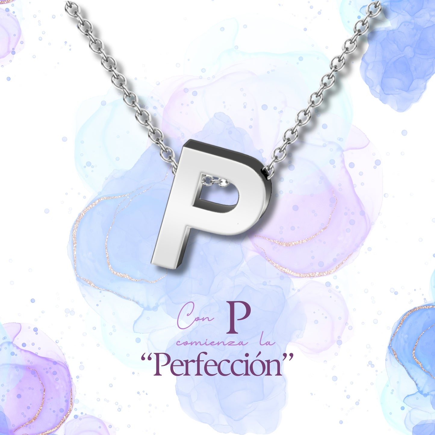 ✨Collar Letra Inicial en Acero Inoxidable para Mujer 💖 Con Tarjeta Diseñada y Significado del Nombre 📜 Incluye Caja de Regalo 🎁 ¡Y una Pulsera 7 Nudos de Regalo para la Suerte! 🍀