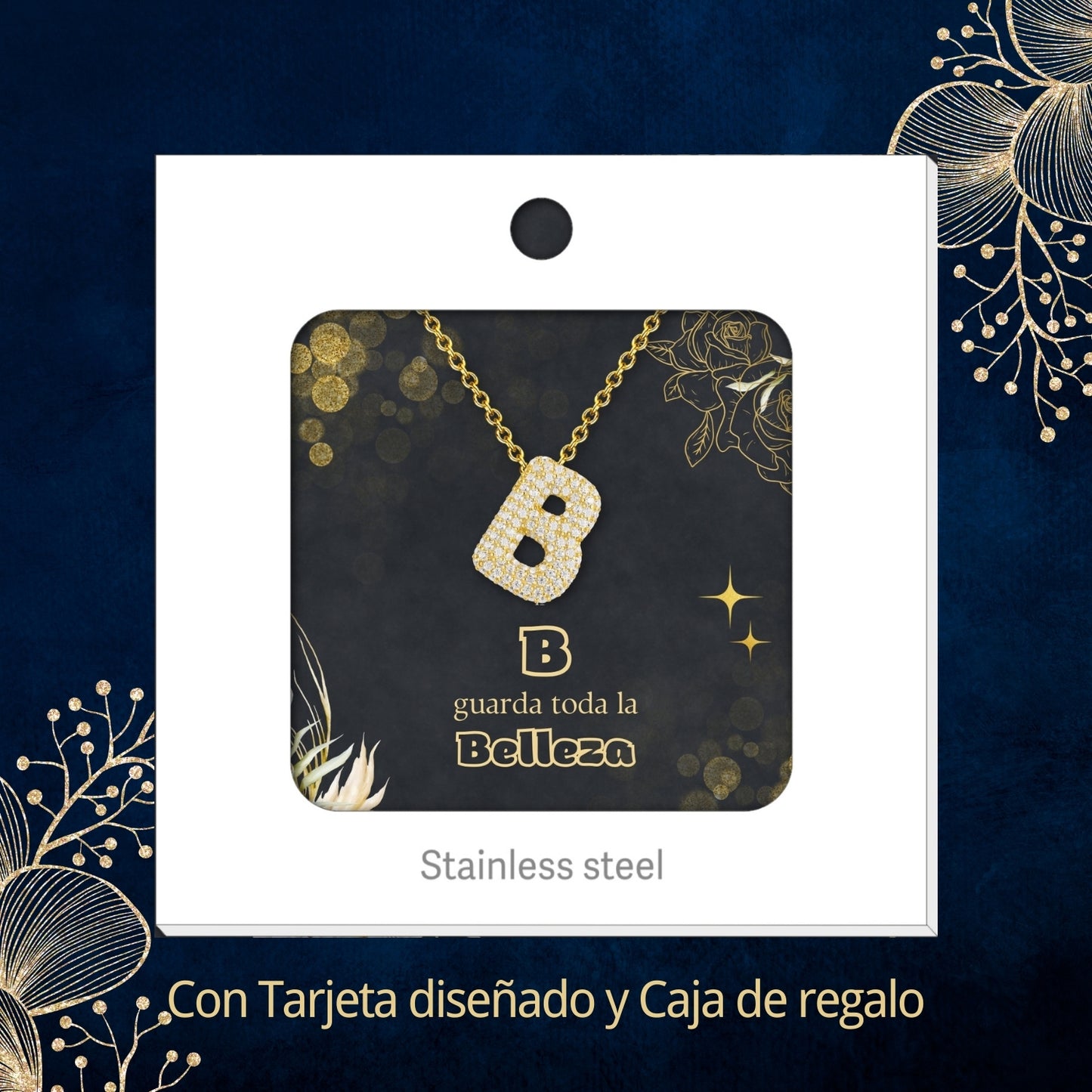 Colgante Letra inicial B con Piedra Circonita