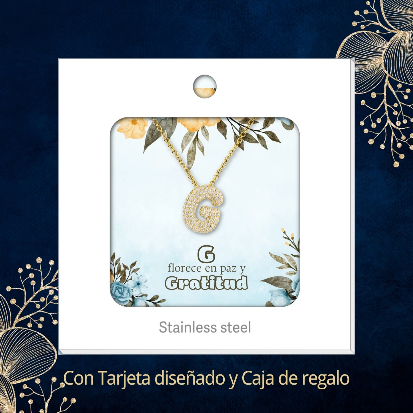 Colgante Letra inicial G con Piedra Circonita