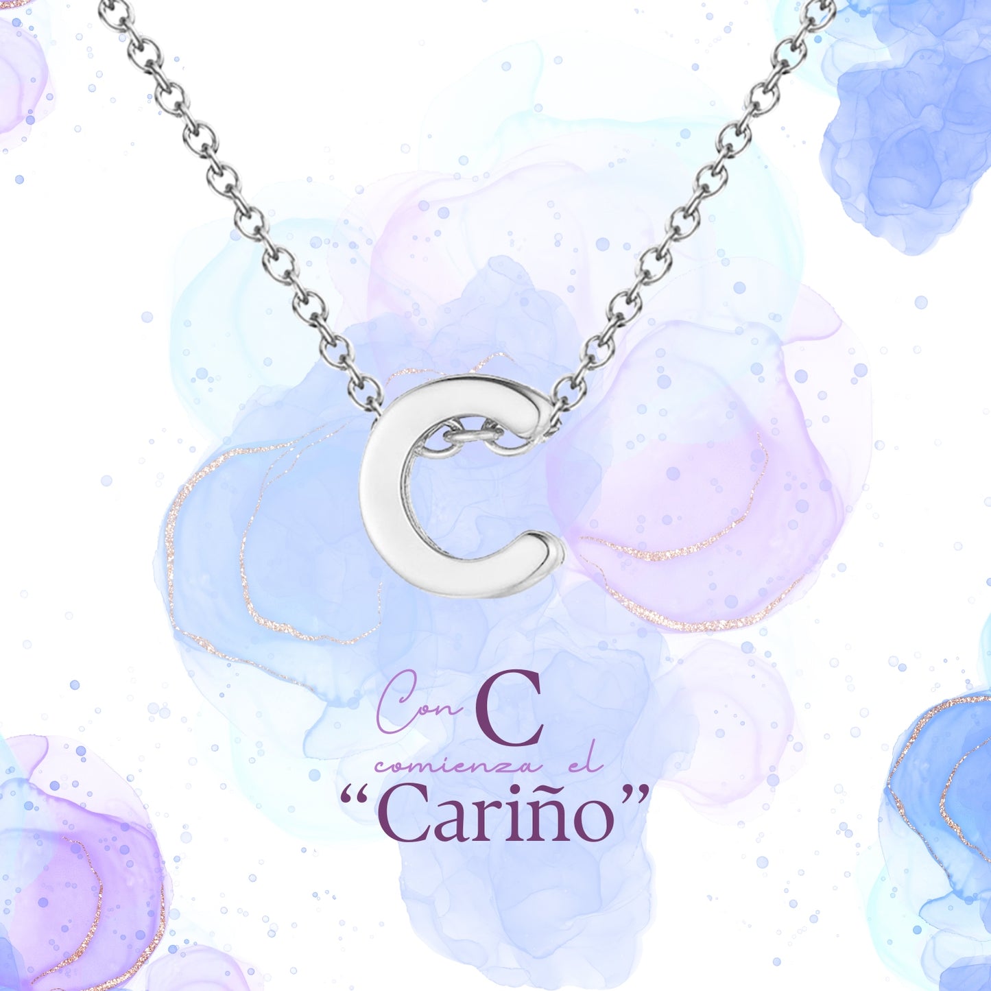 ✨Collar Letra Inicial en Acero Inoxidable para Mujer 💖 Con Tarjeta Diseñada y Significado del Nombre 📜 Incluye Caja de Regalo 🎁 ¡Y una Pulsera 7 Nudos de Regalo para la Suerte! 🍀