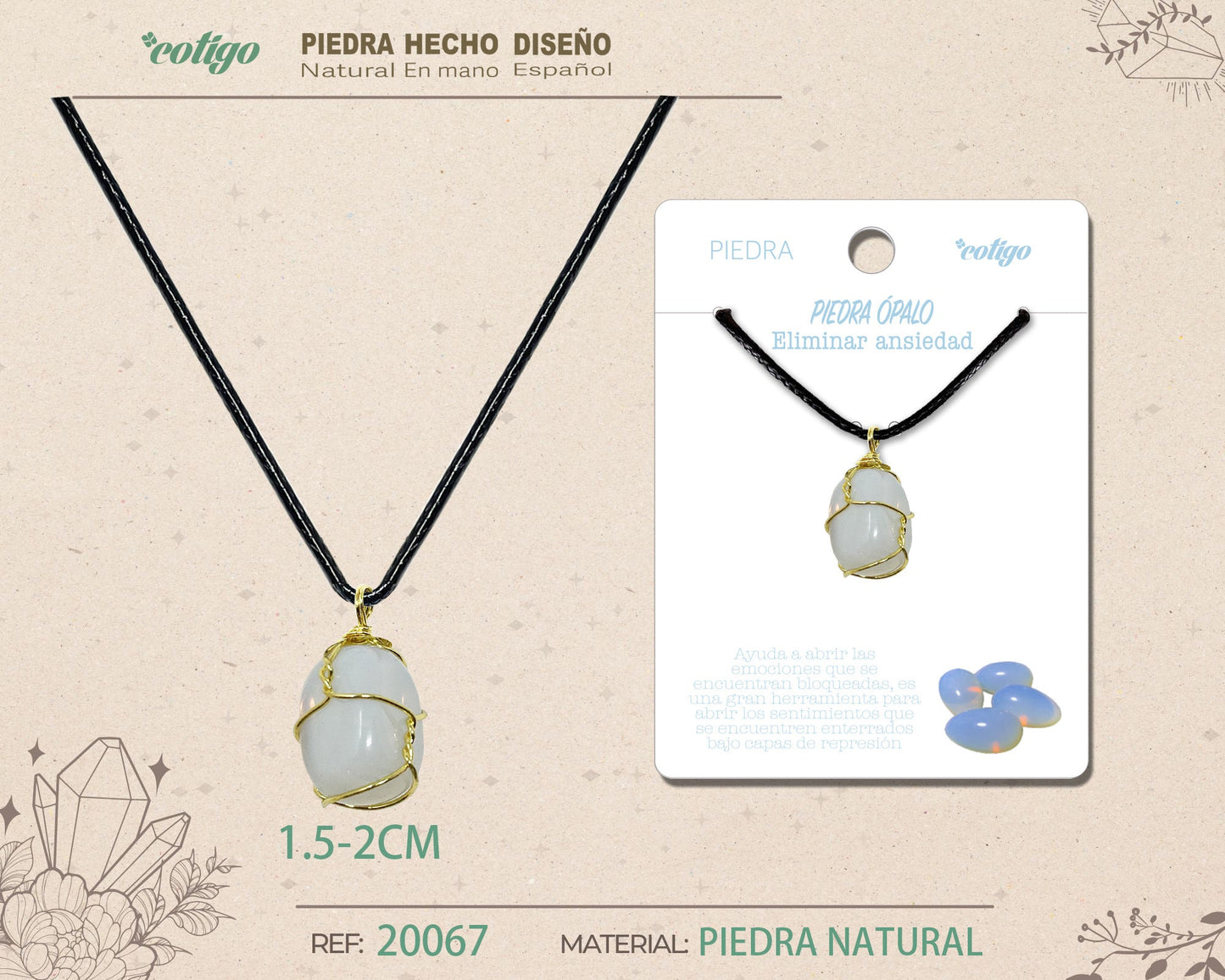 Colgante piedra natural- Opalina