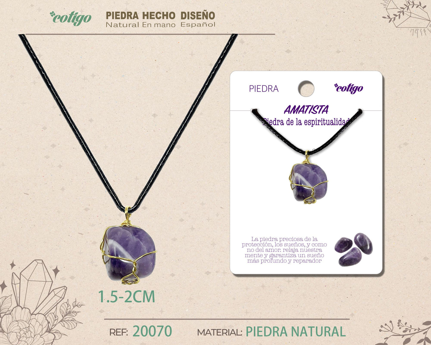 Colgante piedra natural- Amatista