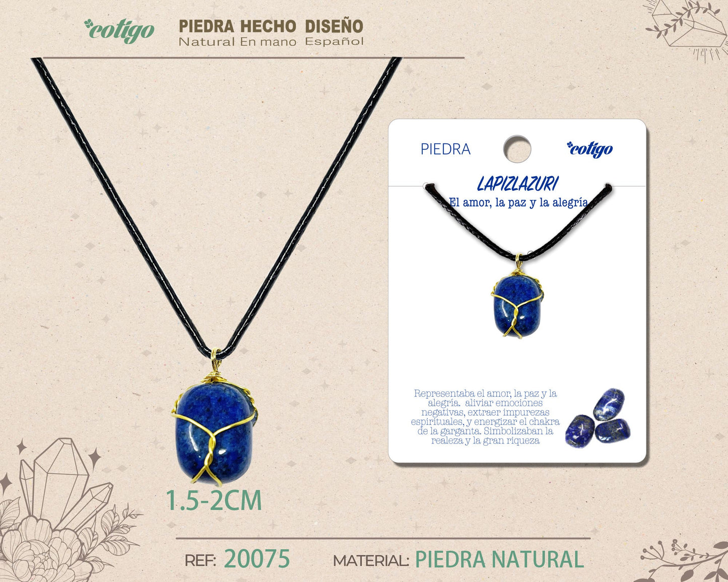 Colgante piedra natural- Lapizrazuri