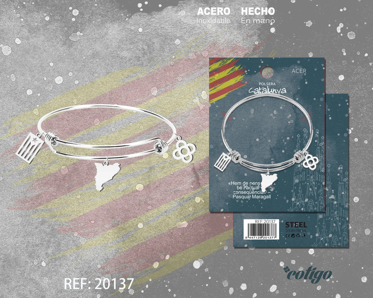 Brazalete Cataluña Acero plateado - cotigo
