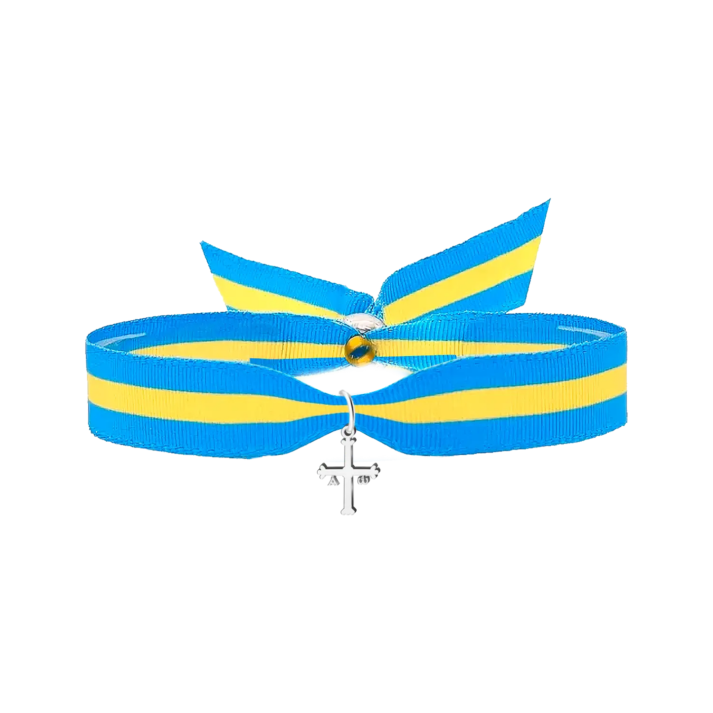 PULSERA CON CRUZ DE LA VICTORIA ACERO PLATEADO - cotigo