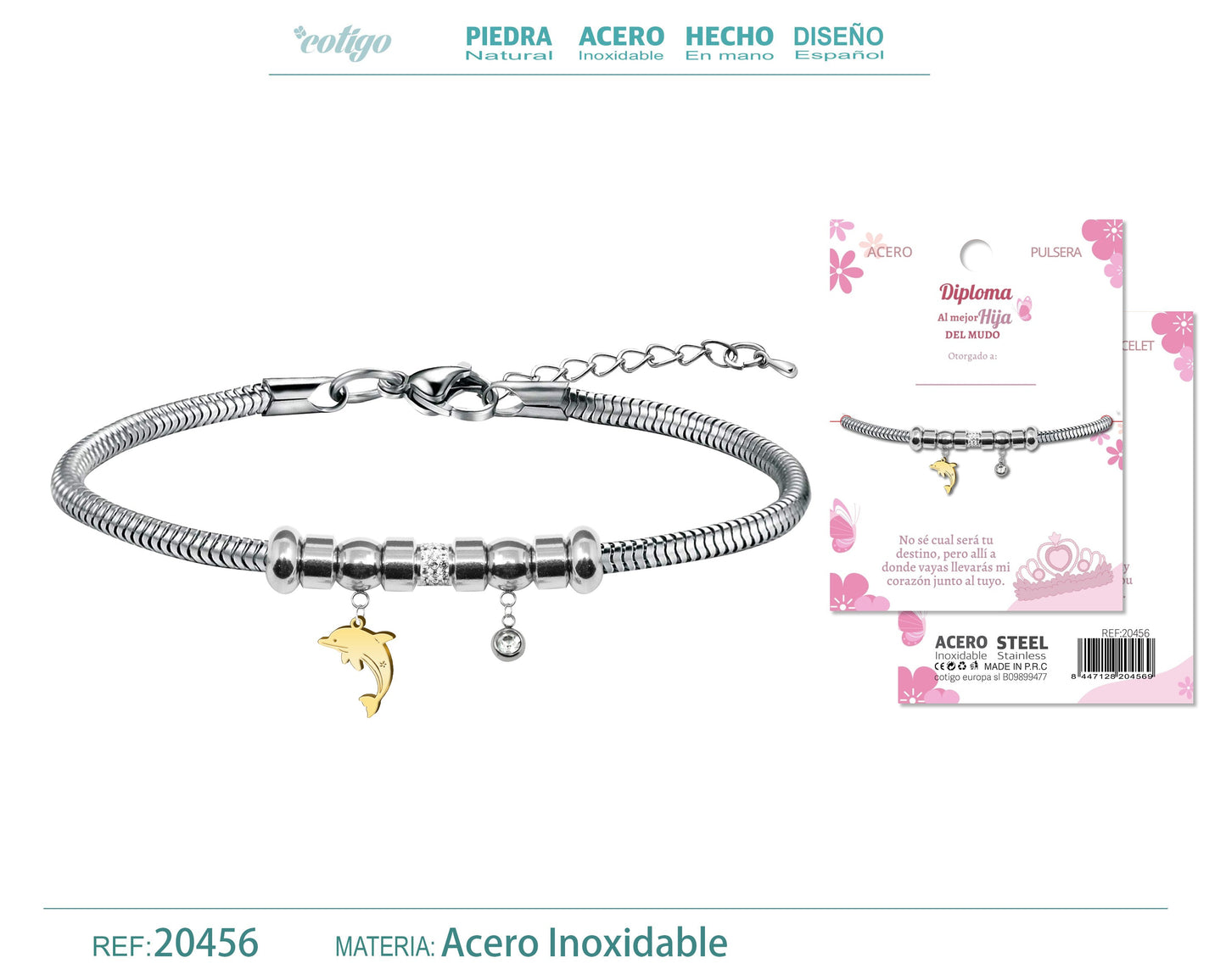 20456-Pulsera de Diploma Acero para Mejor Hija