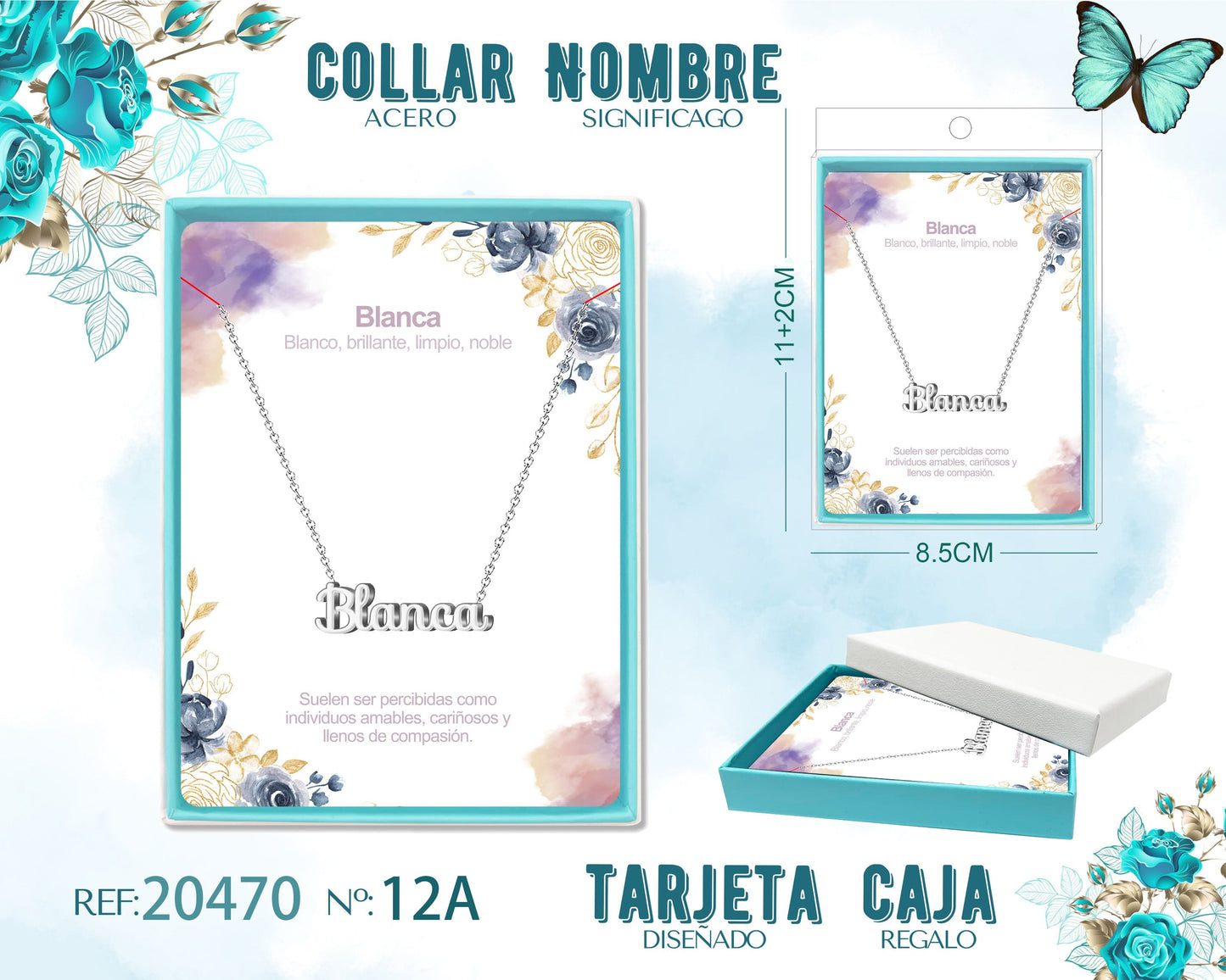 12A Collar Nombre- Beatriz -Acero Plateado