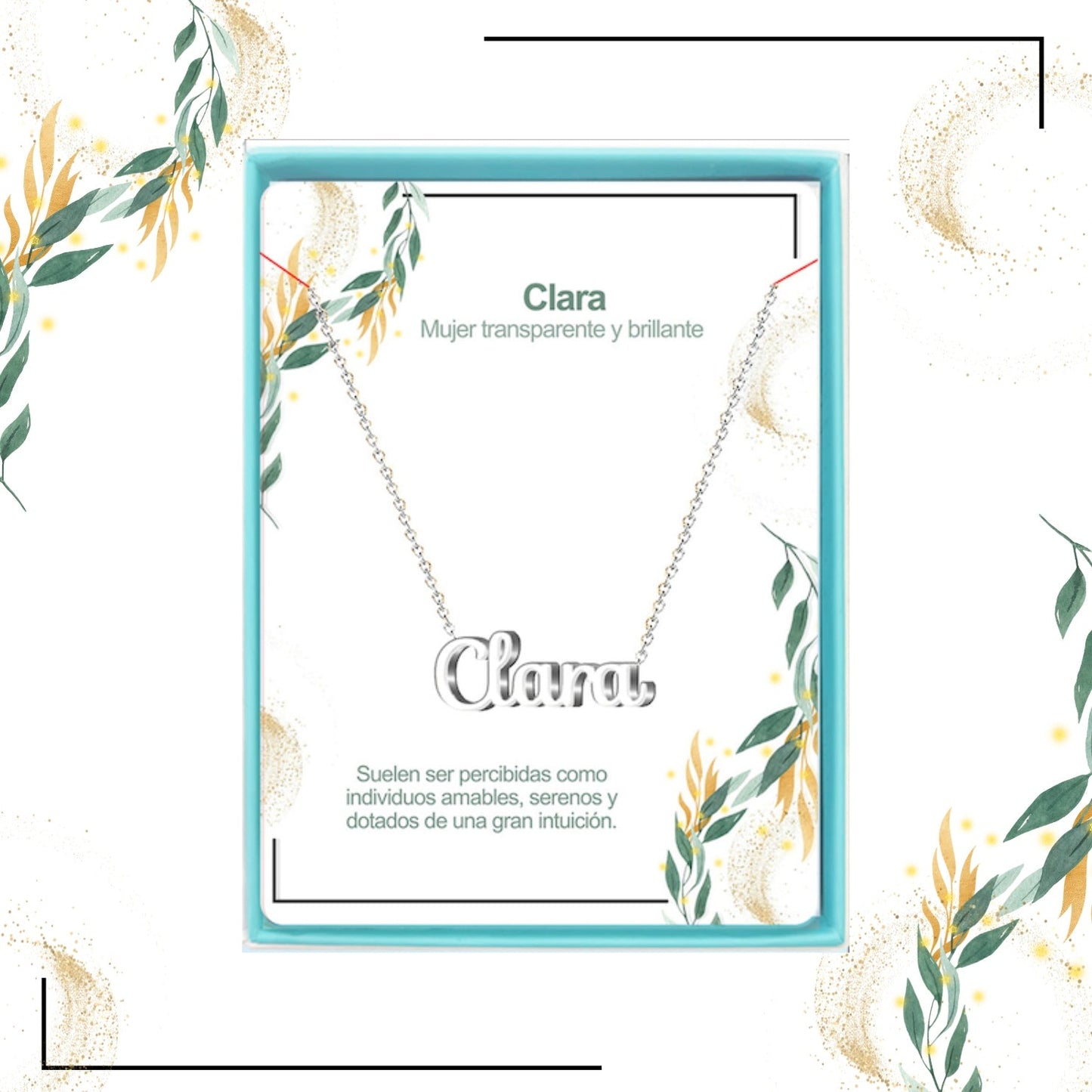 Collar Nombre Clara Acero color Plateado
