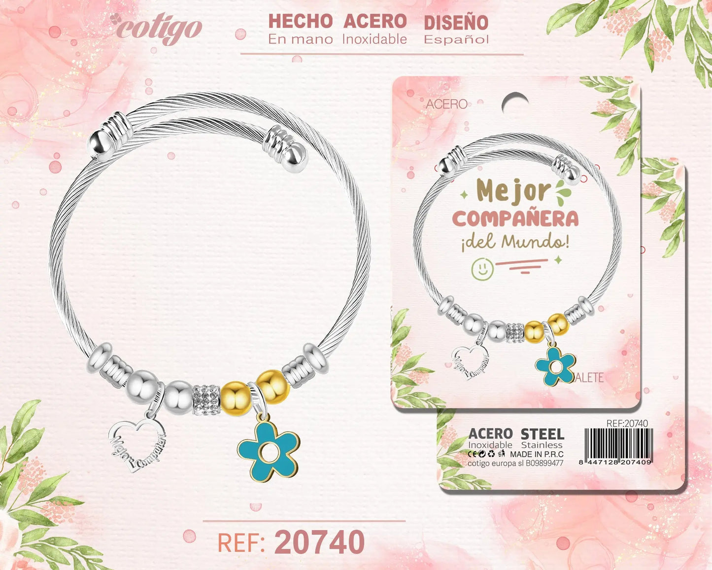 Brazalete Acero para Compa?era - cotigo