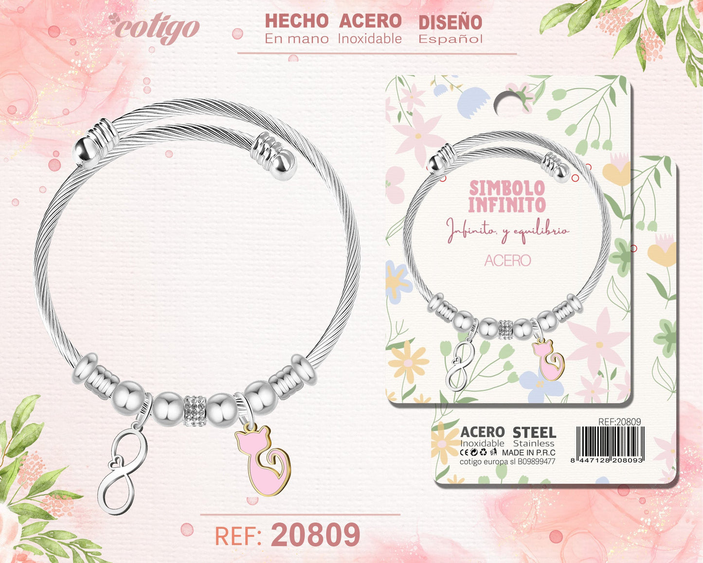 Brazalete Acero con: Simbolo Infinito
