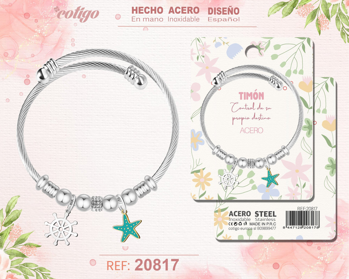 Brazalete Acero con: Tmon