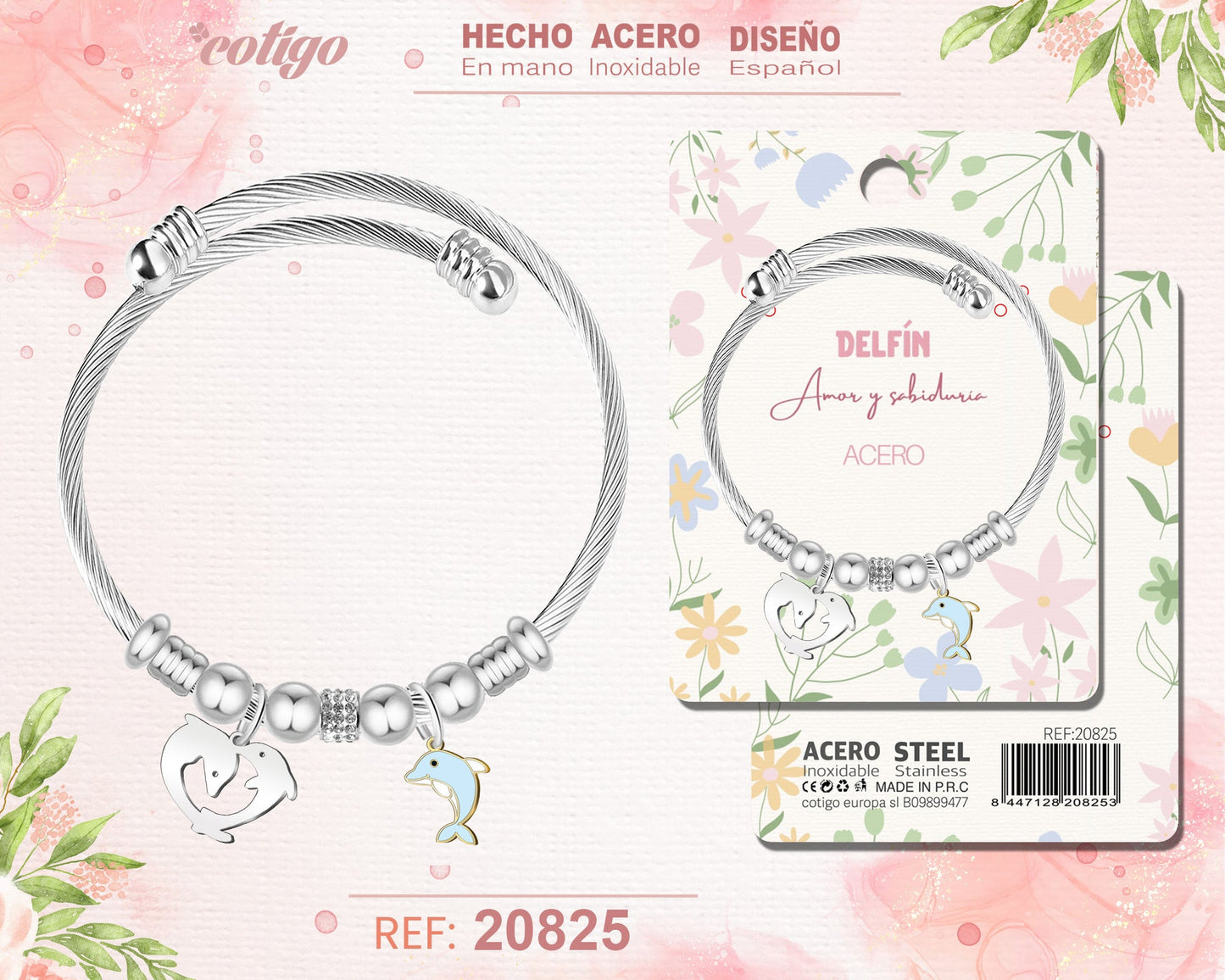 Brazalete Acero con: Delfin
