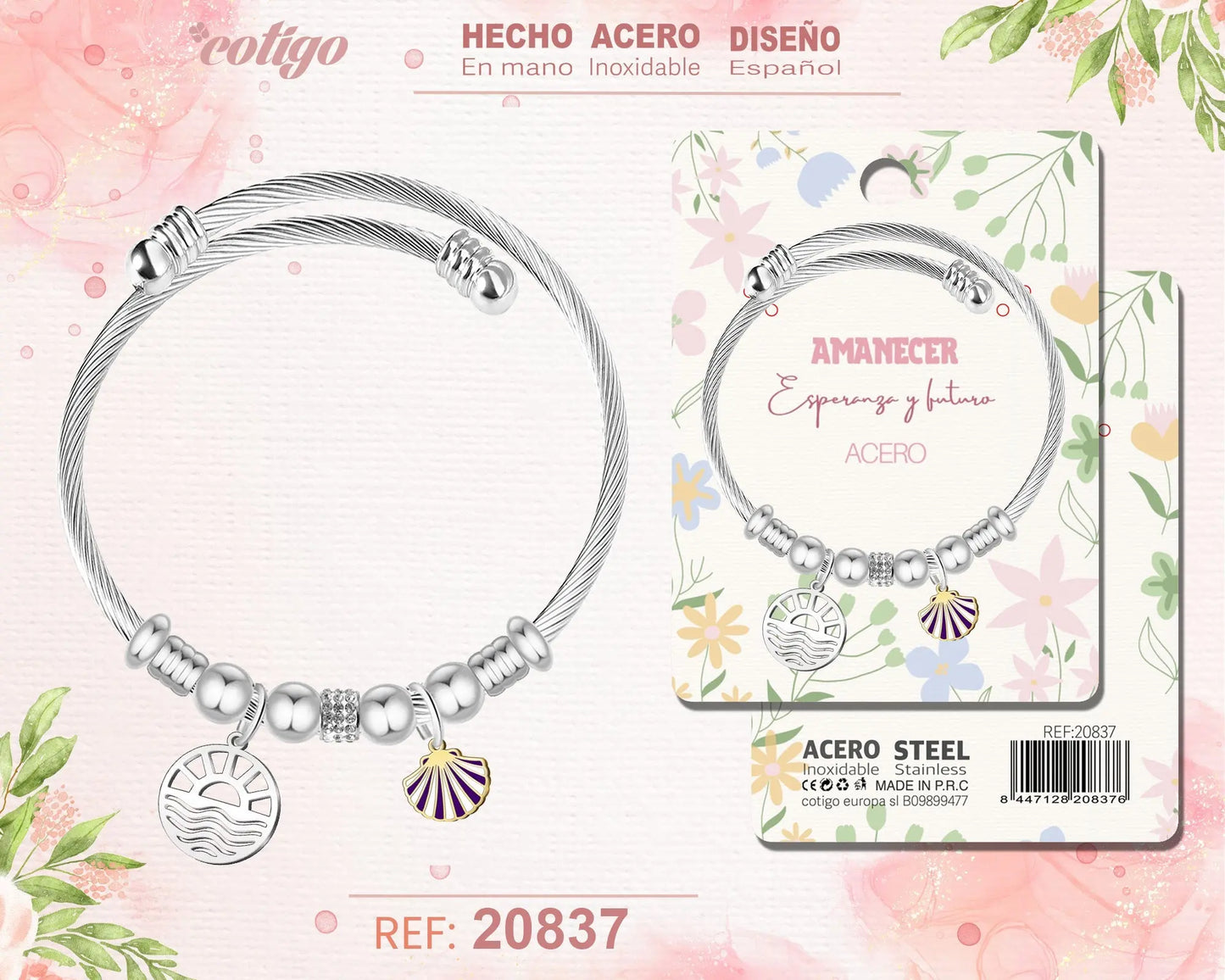 Brazalete Acero con: Amanecer - cotigo