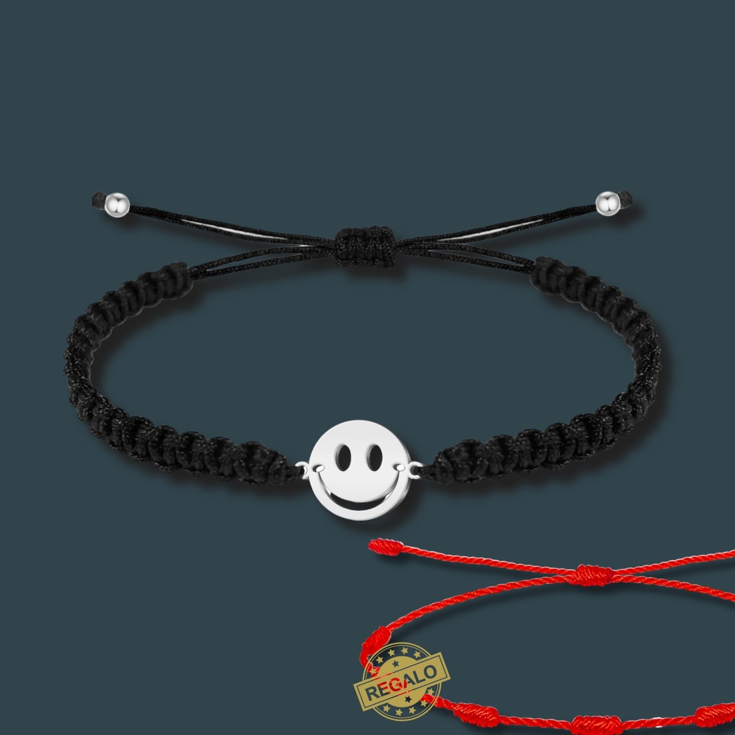 ✨Pulsera de Hilo Trenzado Hecha a Mano 🧵 con Amuleto de Suerte y Protección 🍀 Acero Inoxidable 💎 ¡Incluye Pulsera 7 Nudos de Regalo! 🎁