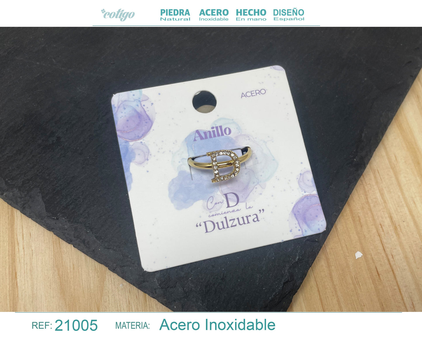 Anillo D Acero color Dorado