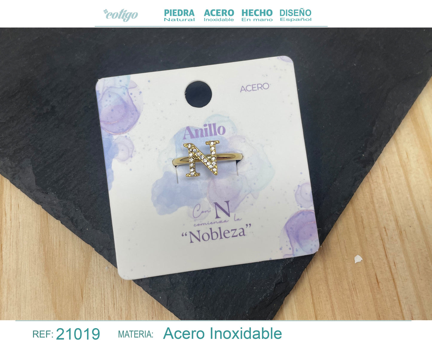 Anel de Aço Dourado N