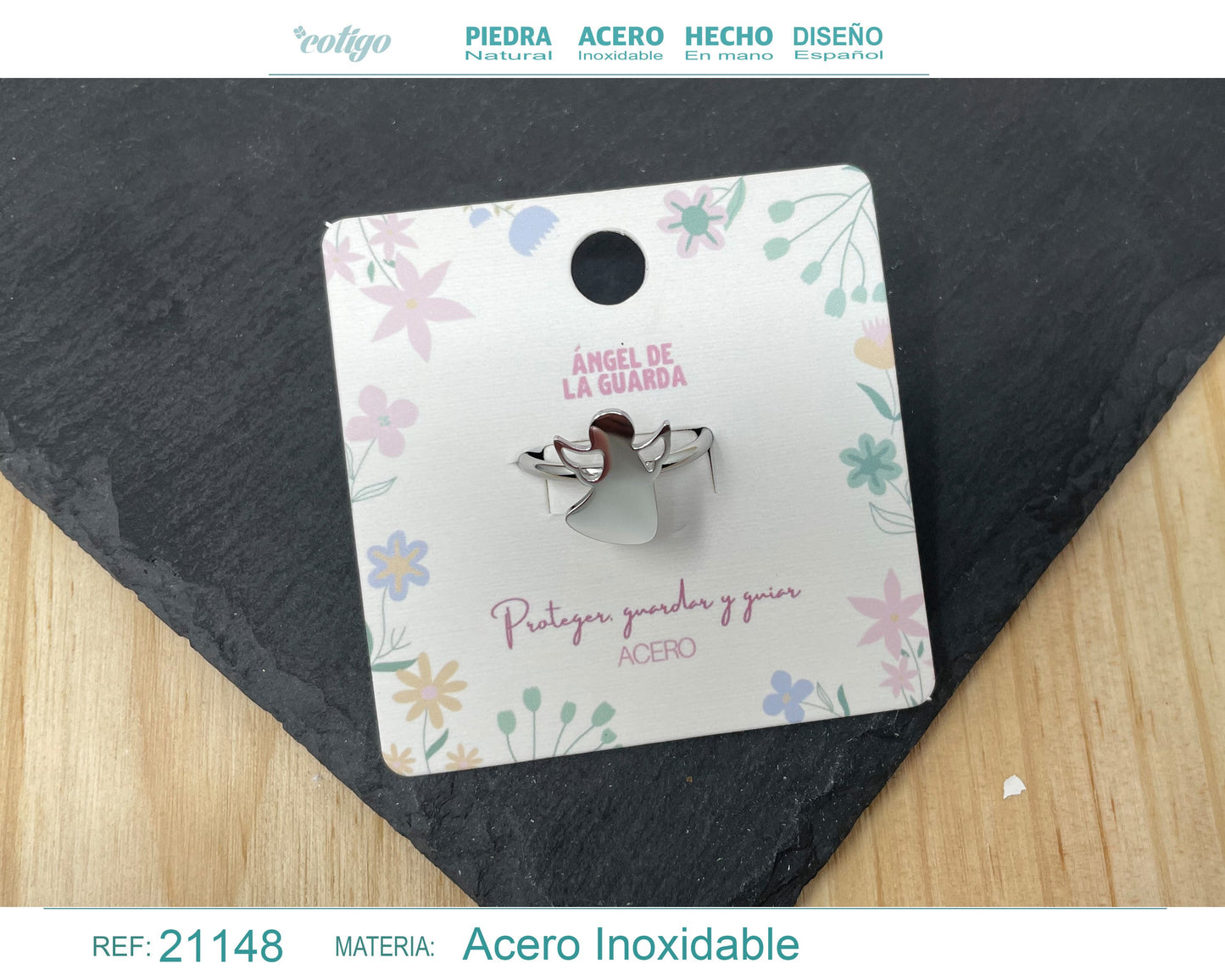 Anillo ANGEL Acero color Plateado