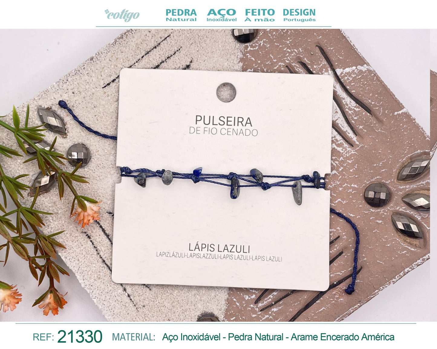 Pulsera Hilo encerado con Lapizrazuri