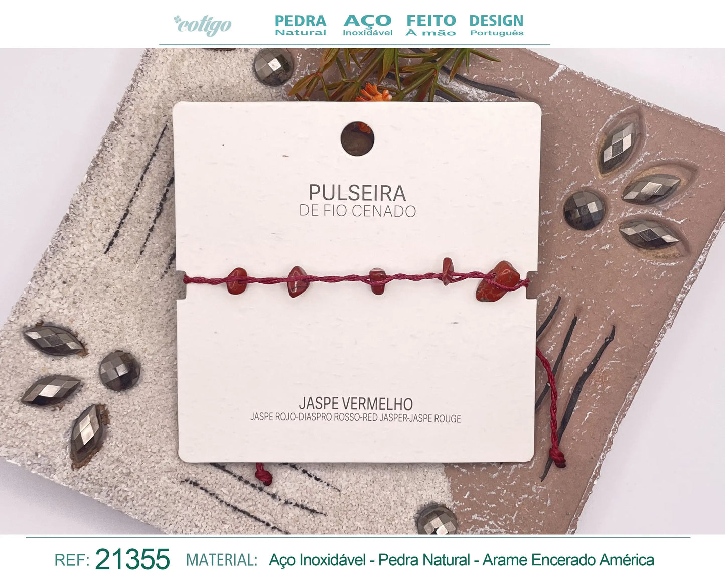Pulsera Hilo encerado con Jaspe roo - cotigo