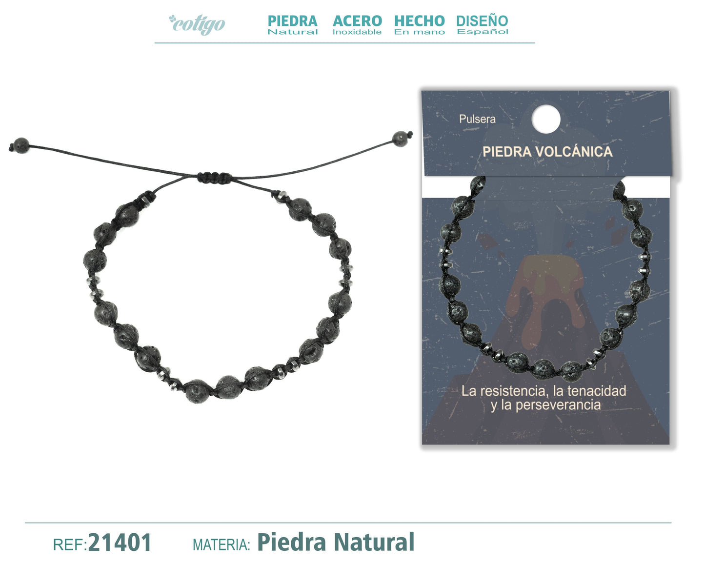 Pulsera Piedra Volcánica