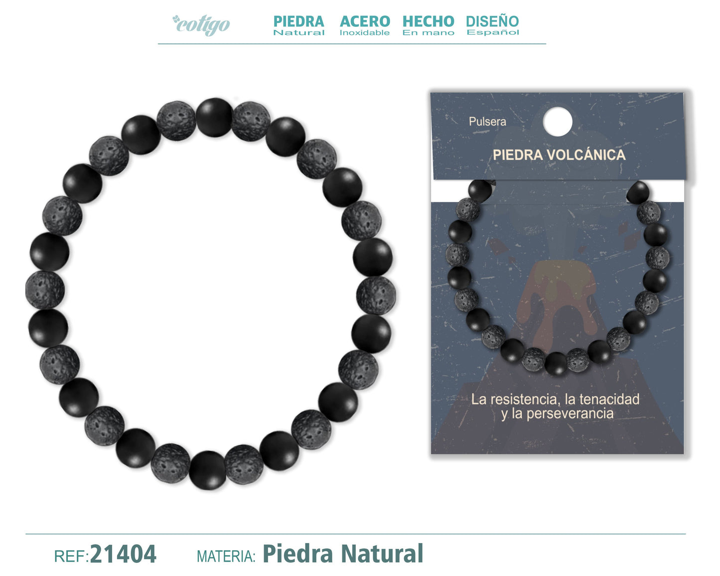 Pulsera Piedra Volcánica