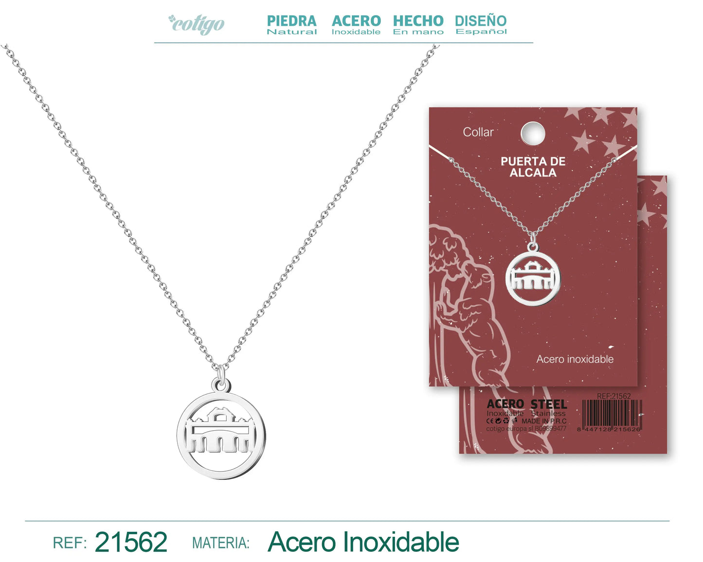 Colgante Puerta Alcala Acero Plateado - cotigo