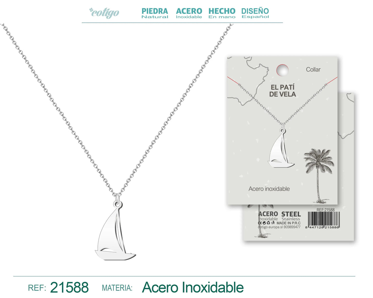 Colgante El Pati? de Vela Acero Plateado - cotigo