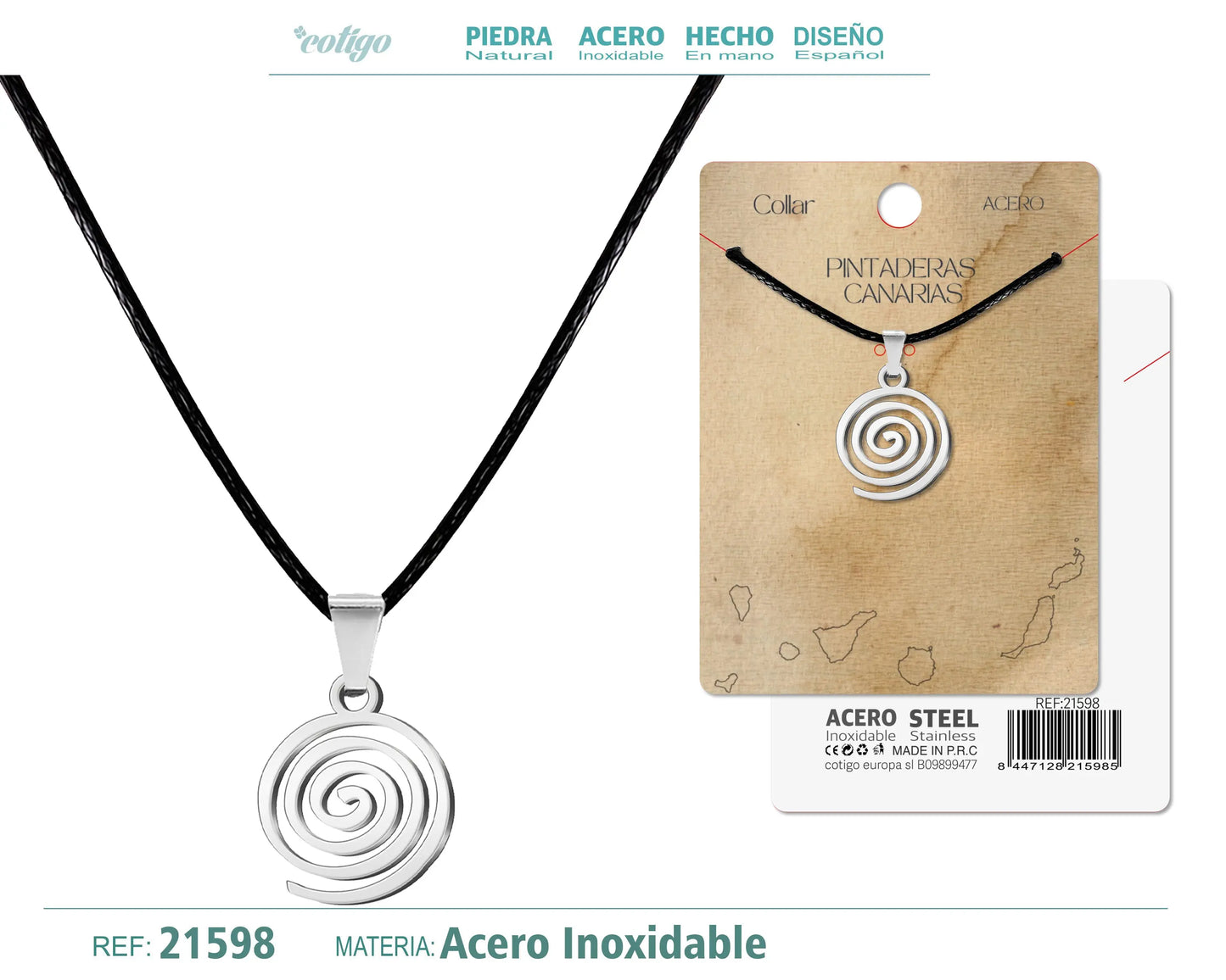 Colgante Pintadera Canaria Espiral - cotigo
