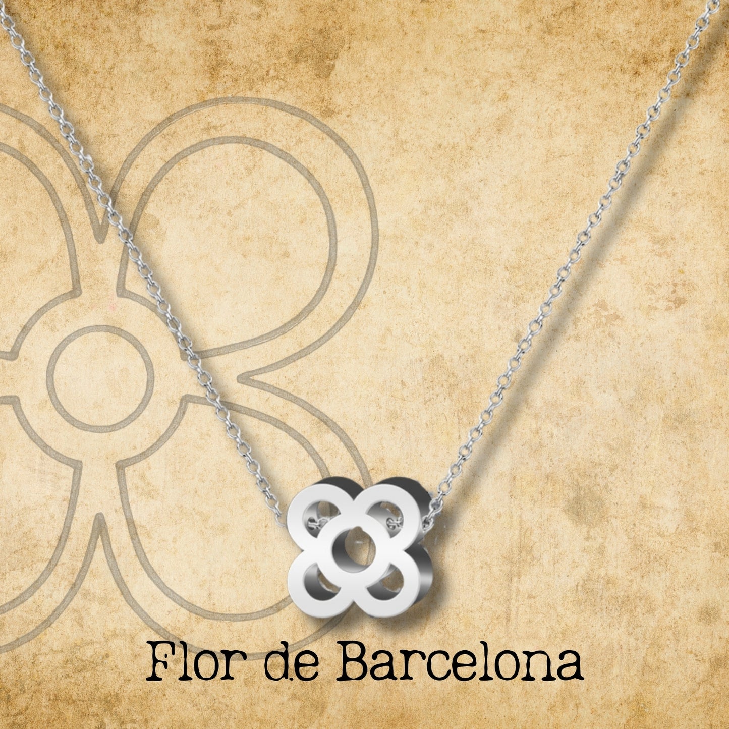 Colgante Flor de Barcelona Acero Plateado