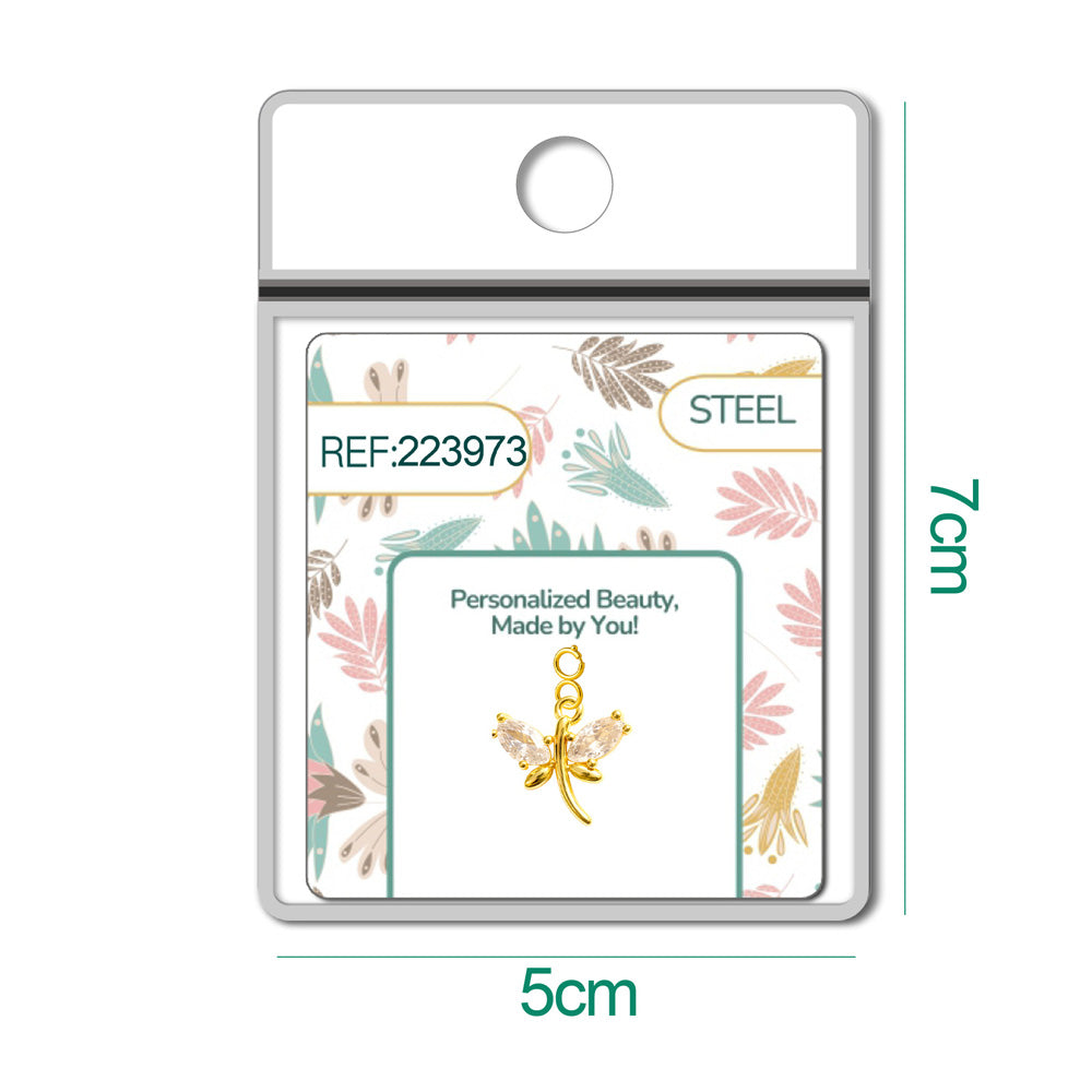 CHARM de Cobre Chapado a Oro 14K con Circonita-con Cierre