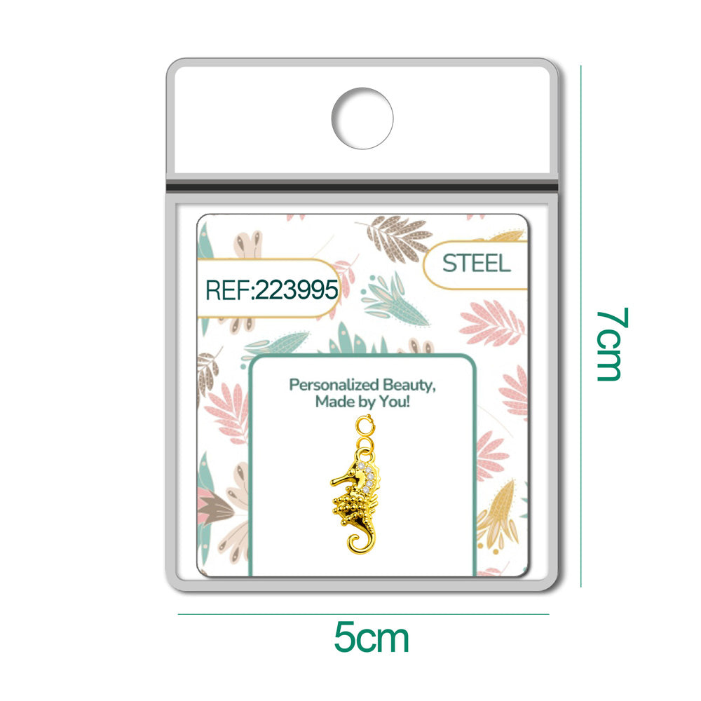 CHARM de Cobre Chapado a Oro 14K con Circonita-con Cierre