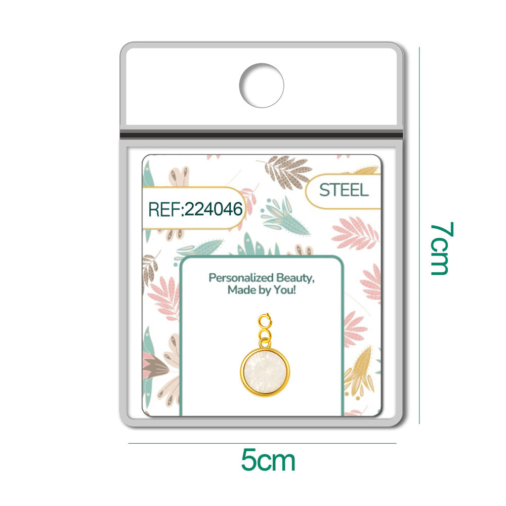 CHARM Acero Dorado con piedra Nacimiento de JUNIO-con Cierre